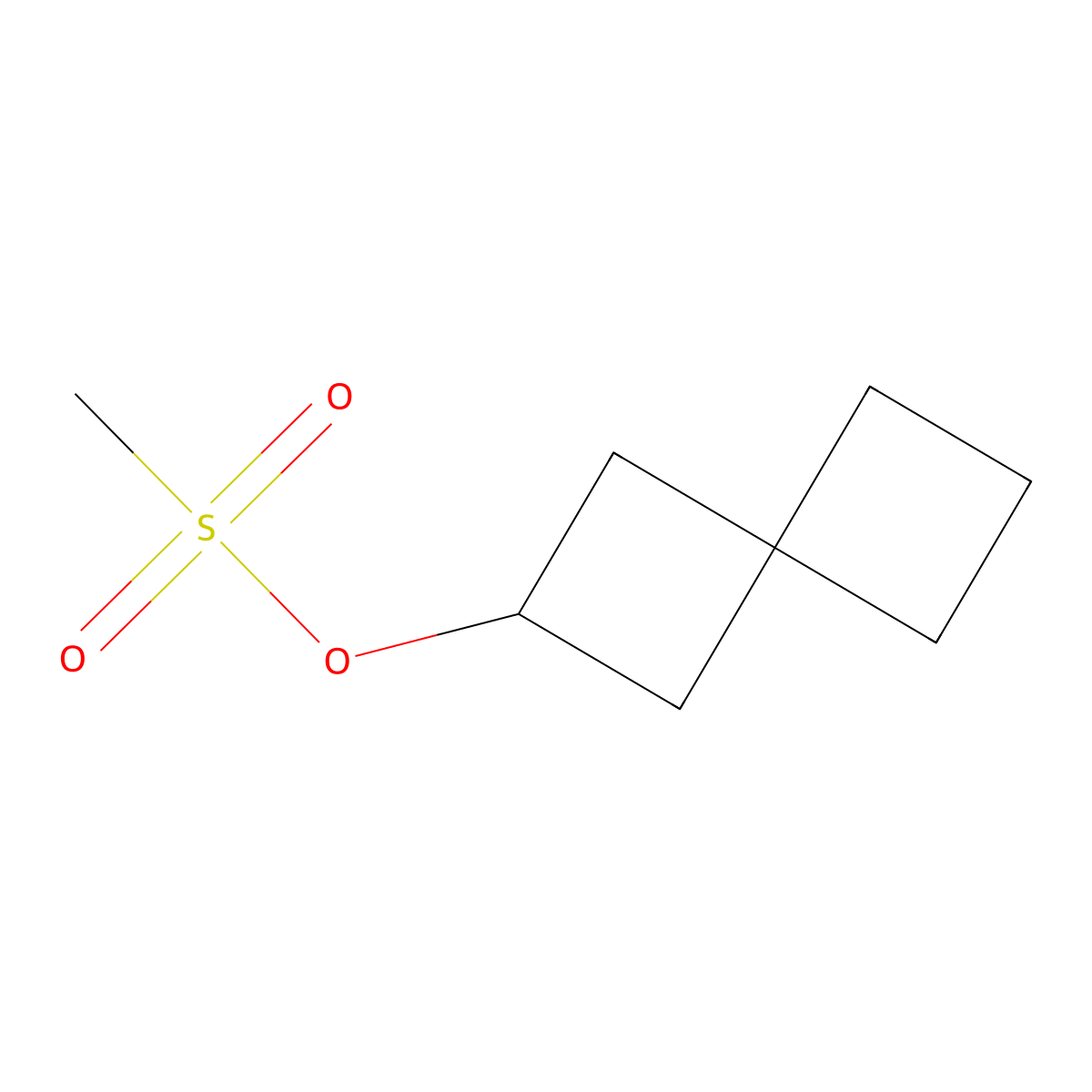 Spiro[3.3]heptan-2-YL methanesulfonate molecular structure, CAS 2564785-93-7