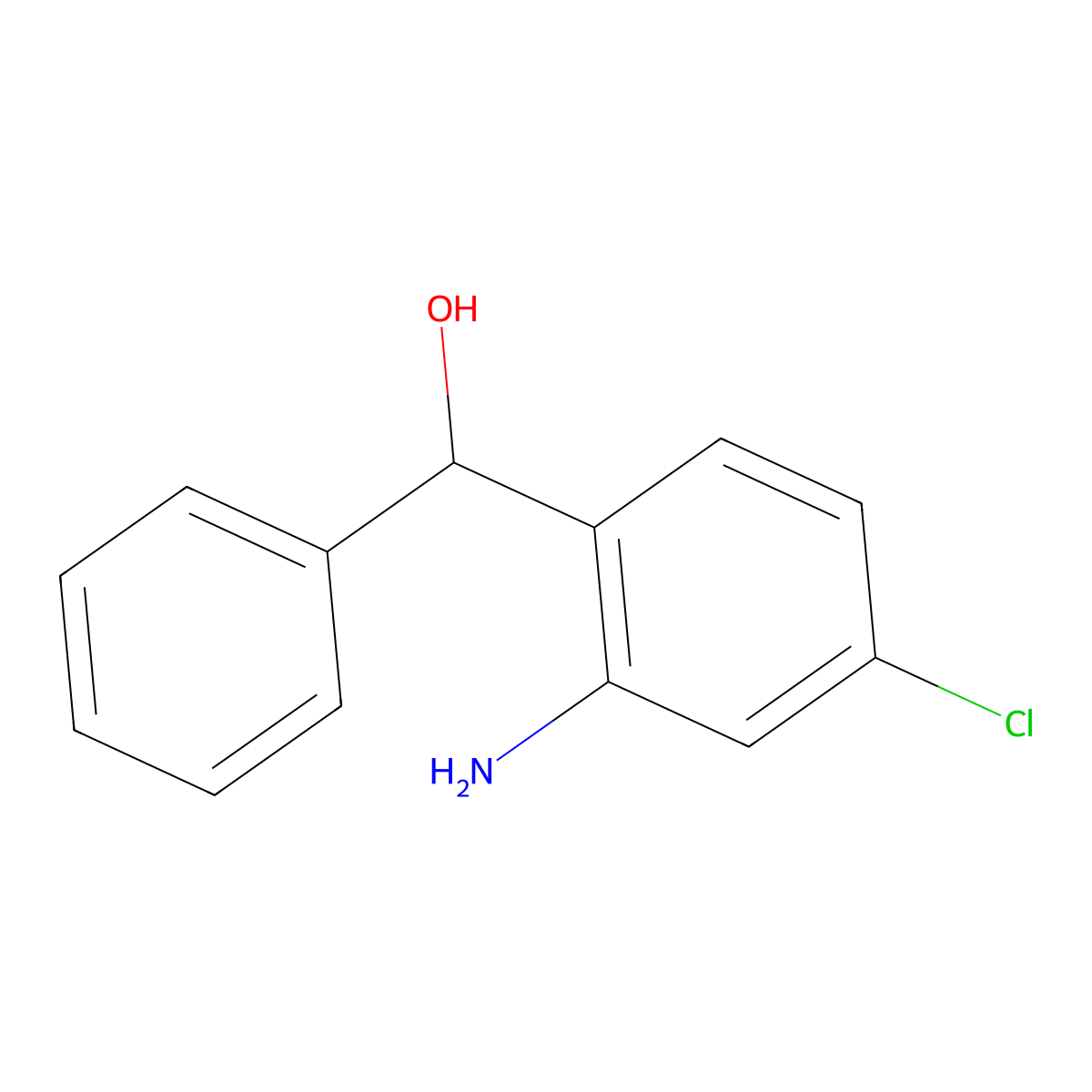(2-Amino-4-chlorophenyl)(phenyl)methanol molecular structure, CAS 25648-19-5