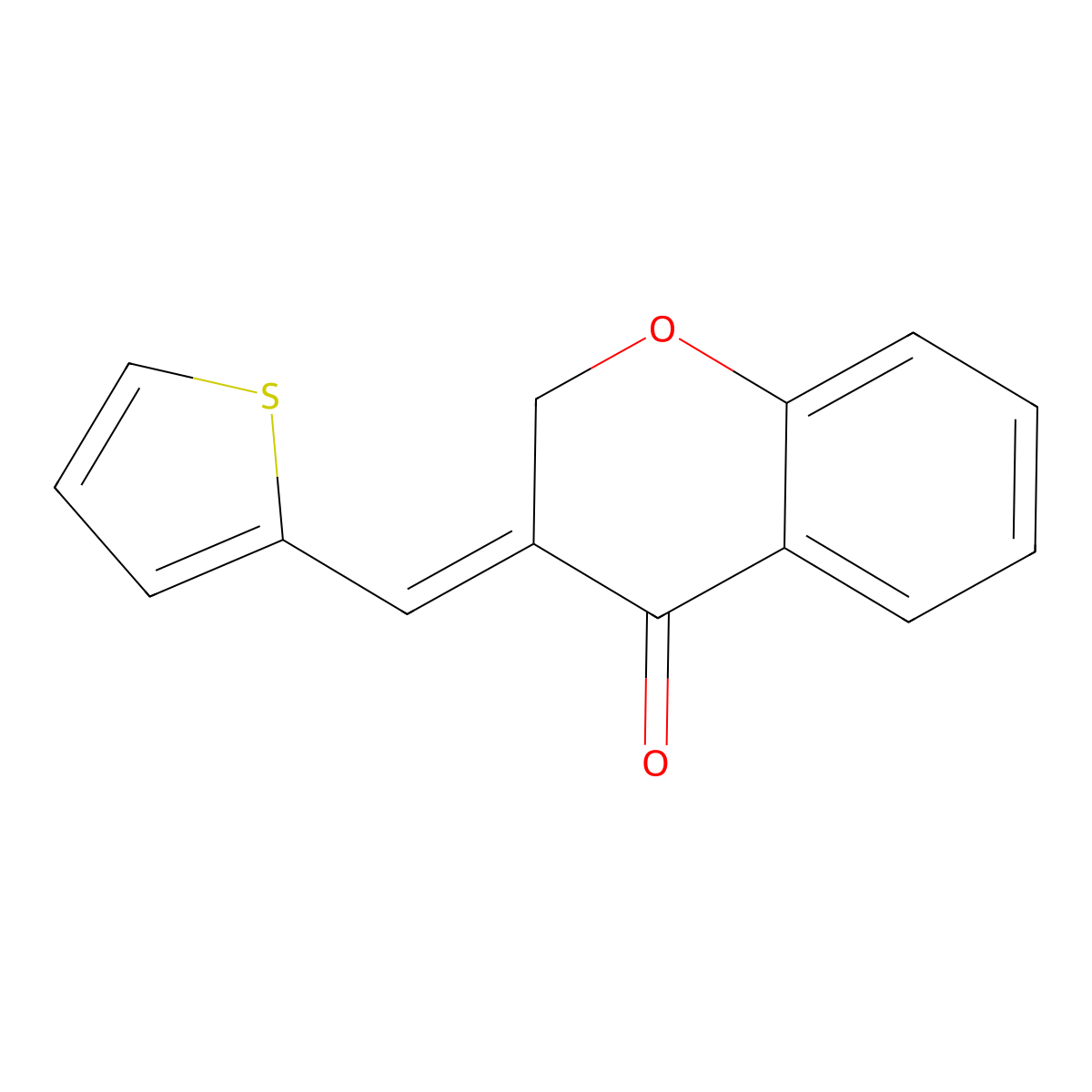 3-[(E)-2-thienylmethylidene]-2,3-dihydro-4H-chromen-4-one molecular structure, CAS 256485-62-8