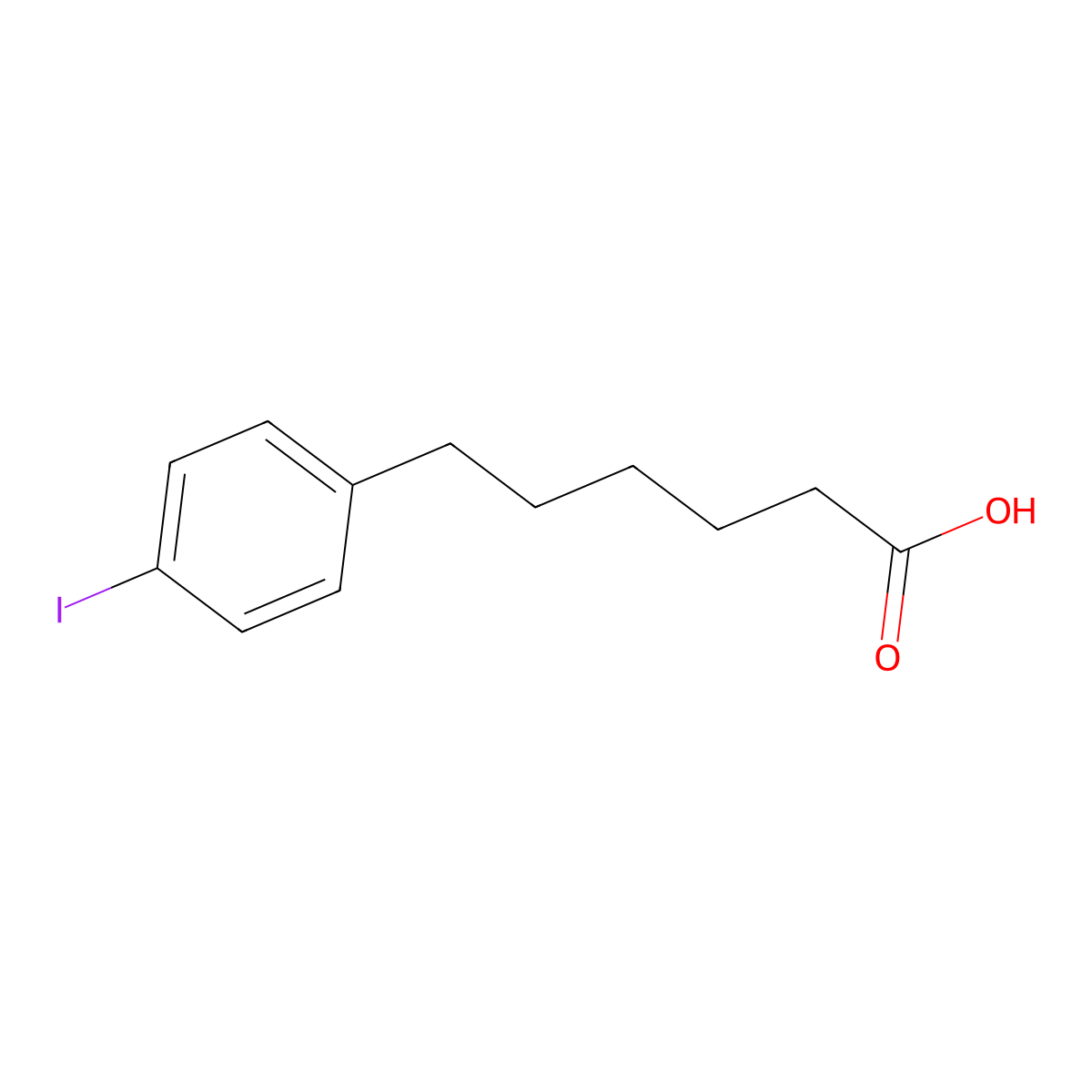 6-(4-Iodophenyl)hexanoic acid molecular structure, CAS 256486-41-6