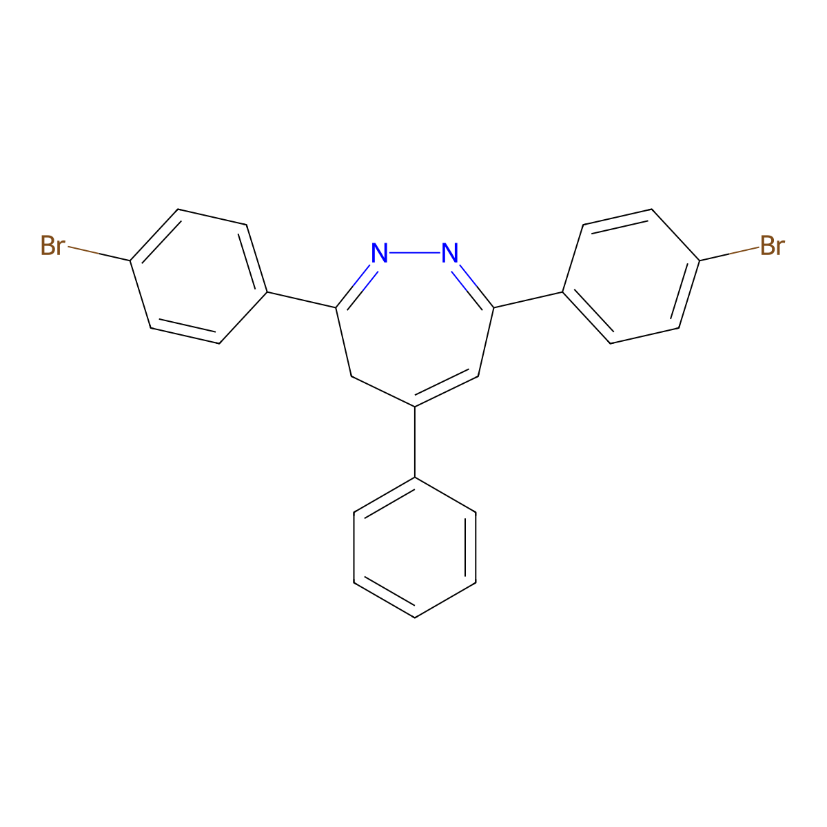 3,7-Bis(4-bromophenyl)-5-phenyl-4H-1,2-diazepine molecular structure, CAS 25649-79-0