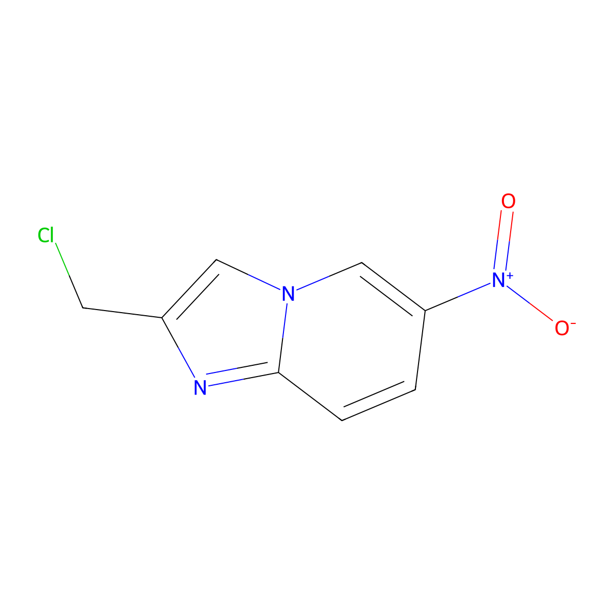 2-(Chloromethyl)-6-nitroimidazo[1,2-a]pyridine molecular structure, CAS 256493-04-6