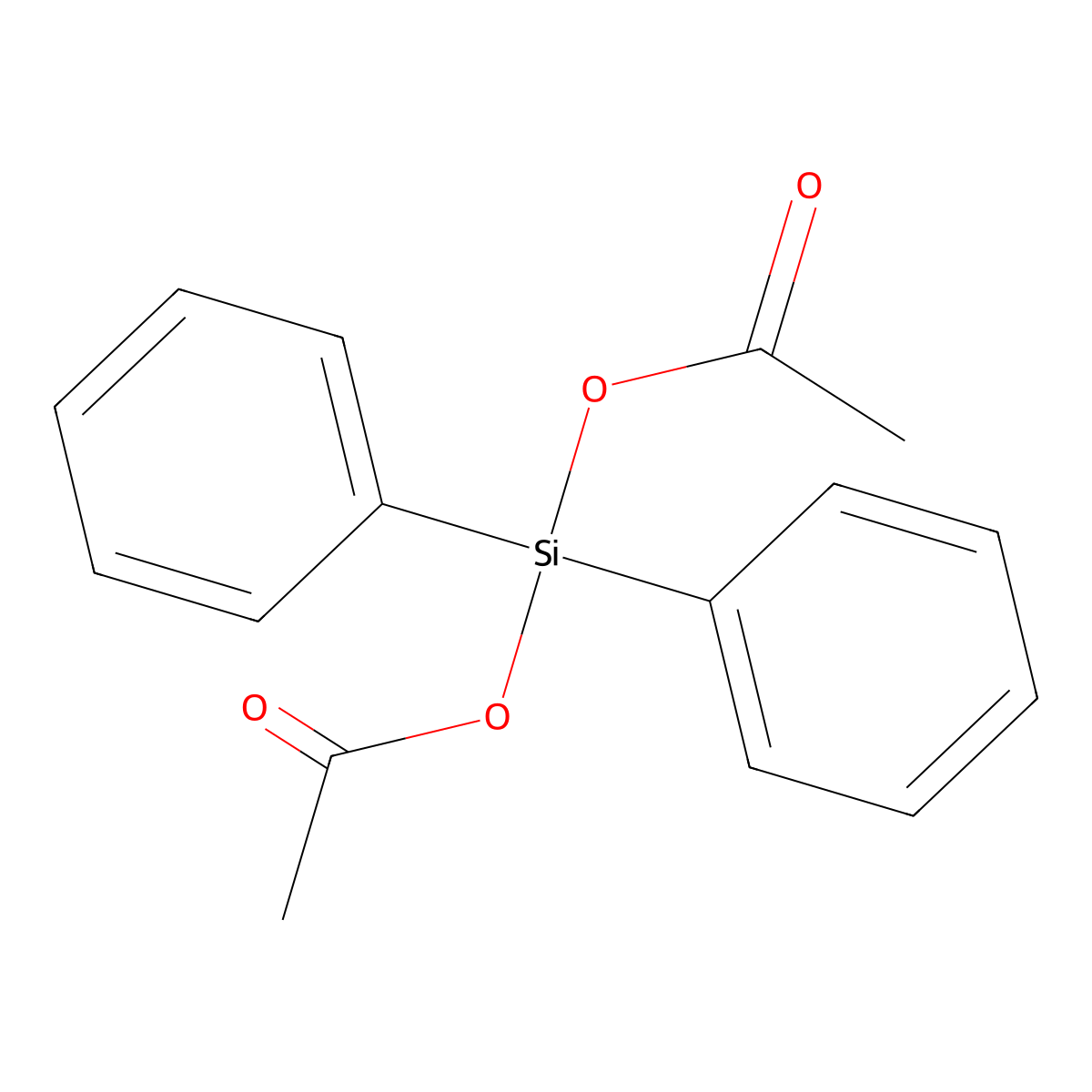 Silanediol, 1,1-diphenyl-, 1,1-diacetate molecular structure, CAS 2565-07-3