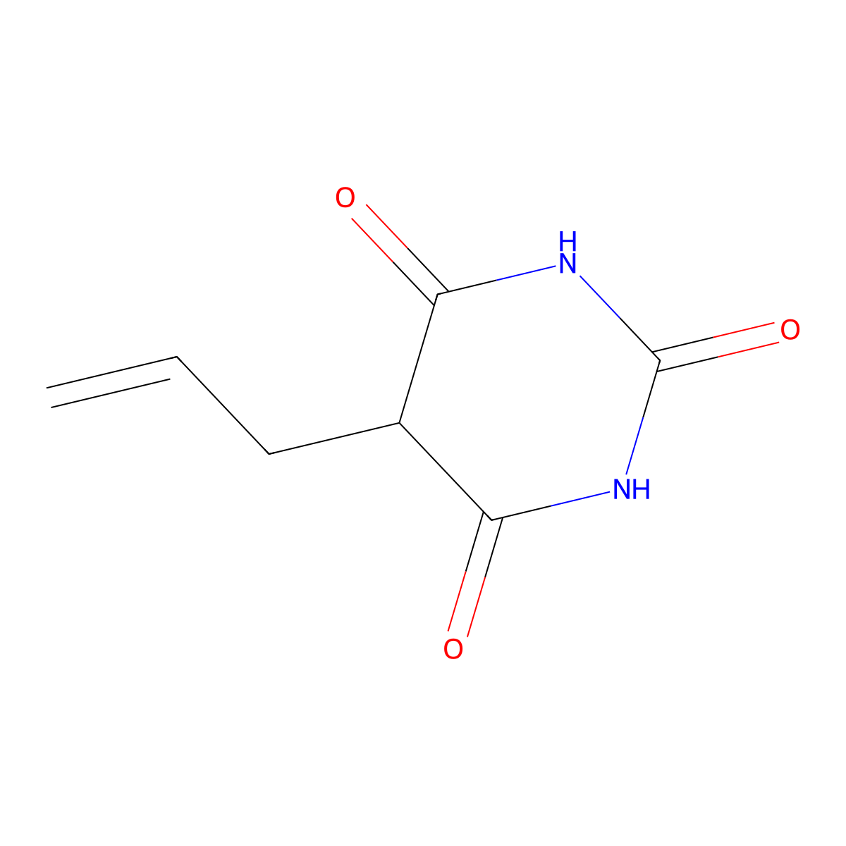 5-(2-Propen-1-yl)-2,4,6(1H,3H,5H)-pyrimidinetrione molecular structure, CAS 2565-43-7