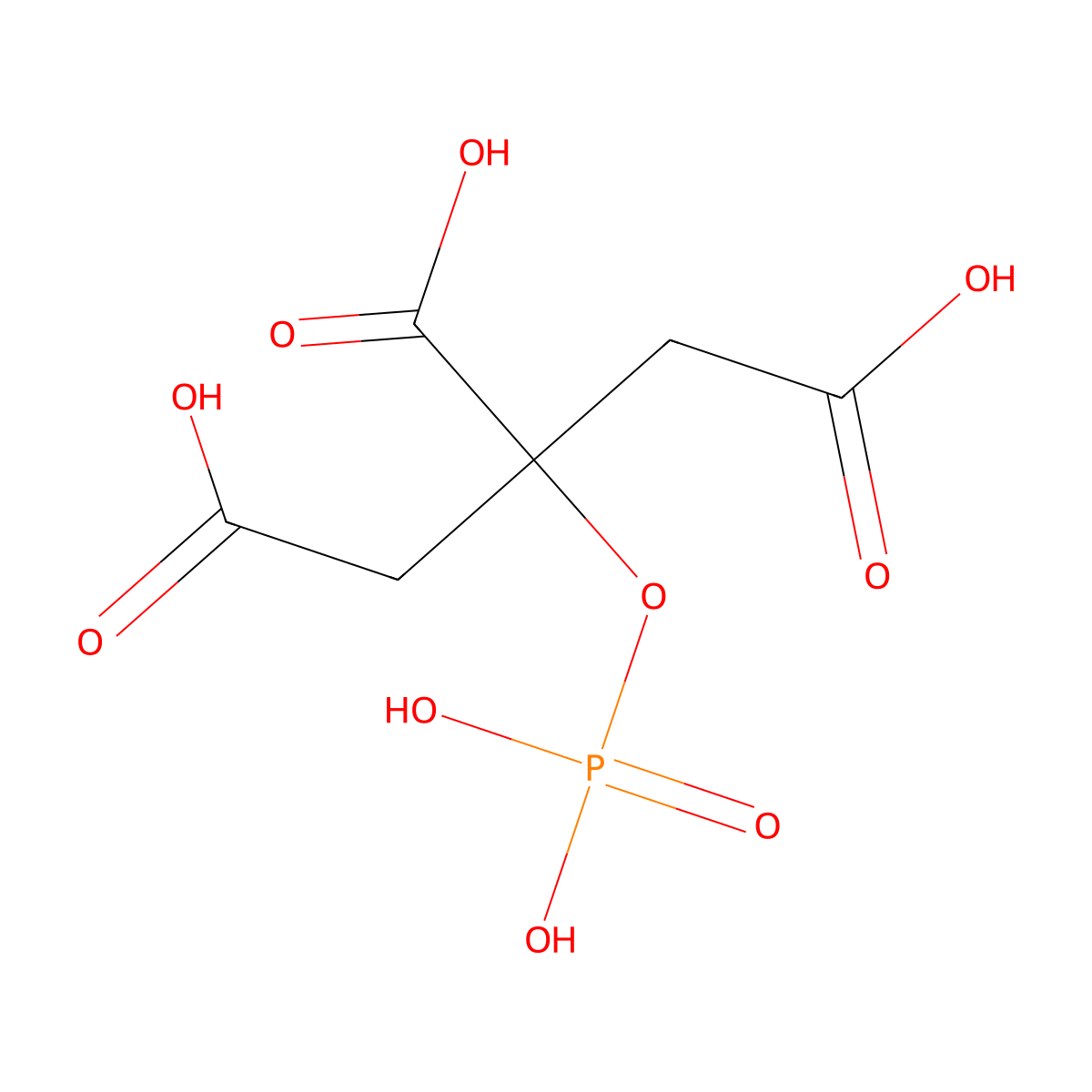 2-(Phosphonooxy)-1,2,3-propanetricarboxylic acid molecular structure, CAS 2565-87-9