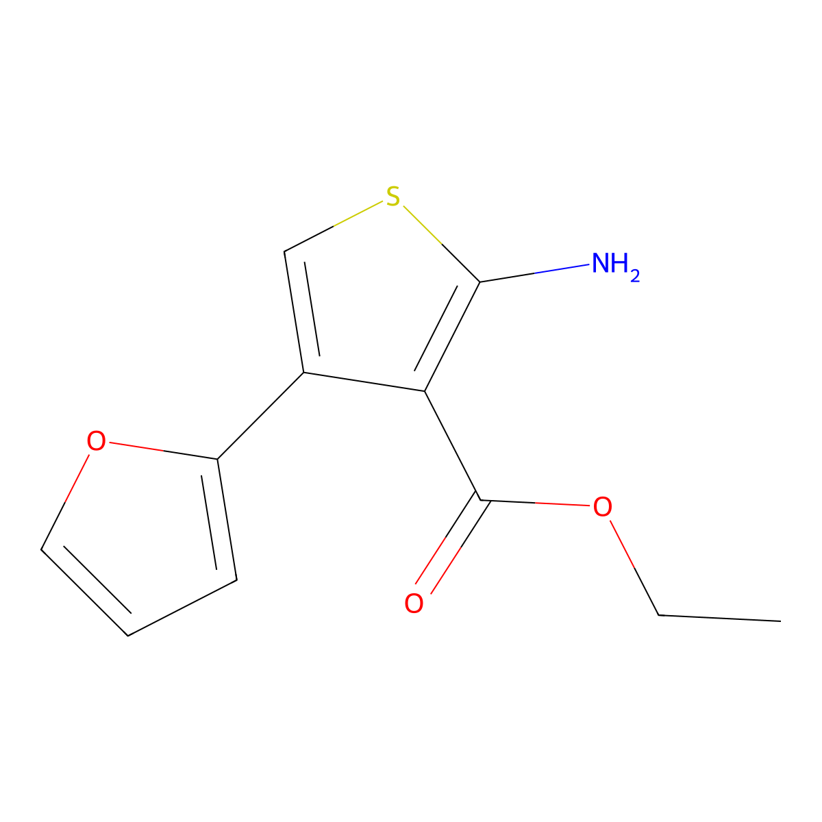 Ethyl 2-amino-4-(2-furyl)thiophene-3-carboxylate molecular structure, CAS 256506-99-7