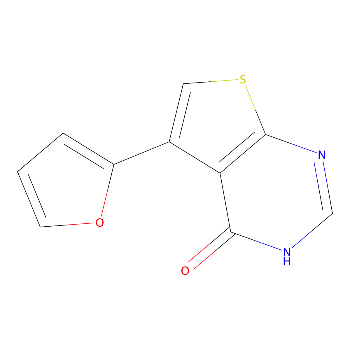 5-(2-furyl)thieno[2,3-d]pyrimidin-4(3H)-one molecular structure, CAS 256507-00-3