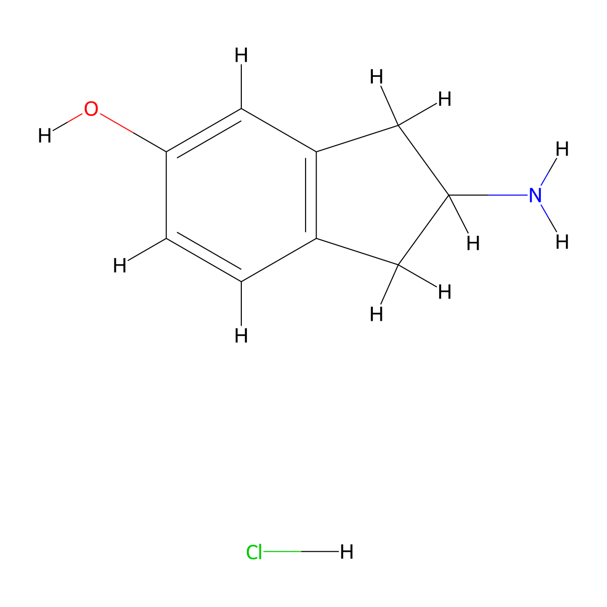 2-Amino-5-hydroxyindan hydrochloride molecular structure, CAS 256507-05-8