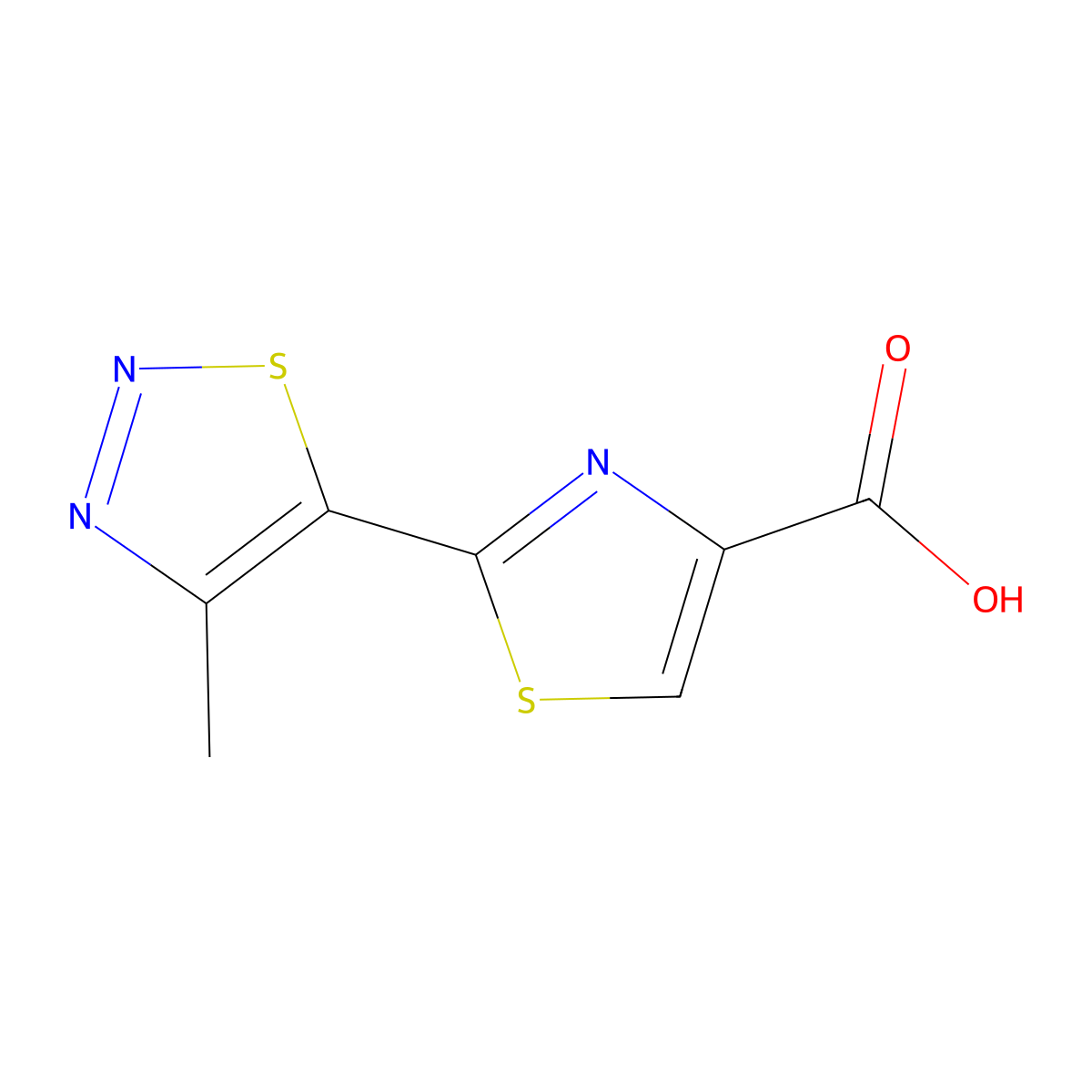 2-(4-Methylthiadiazol-5-yl)-1,3-thiazole-4-carboxylic acid molecular structure, CAS 256508-45-9