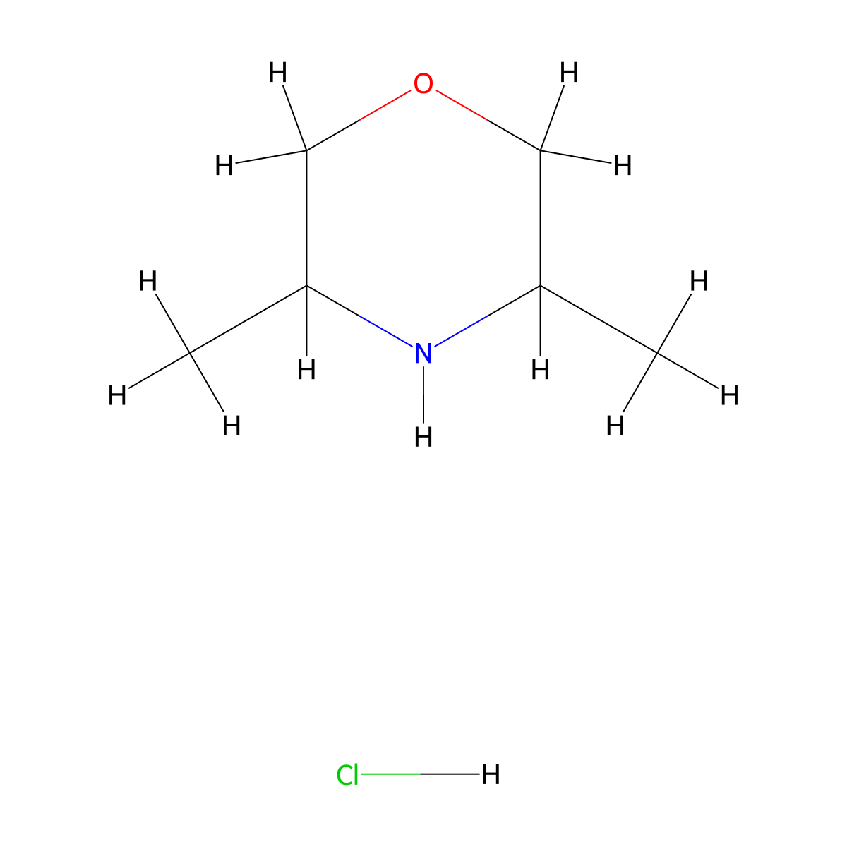 3,5-Dimethylmorpholine hydrochloride molecular structure, CAS 256518-81-7