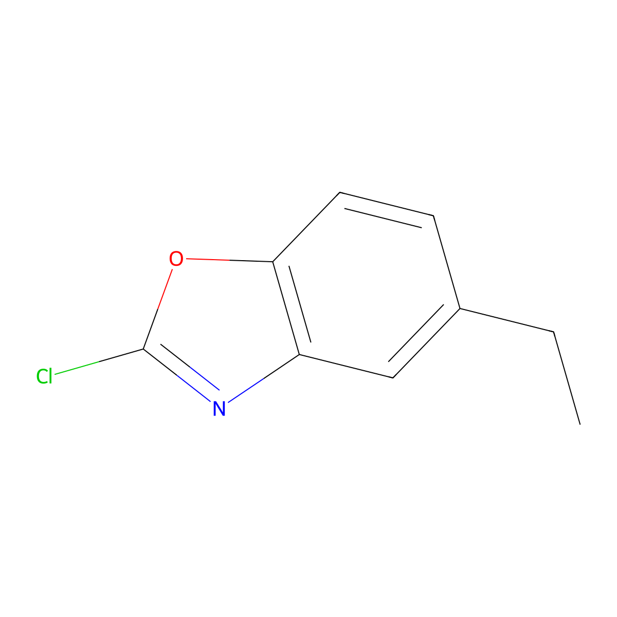2-Chloro-5-ethyl-1,3-benzoxazole molecular structure, CAS 256519-15-0