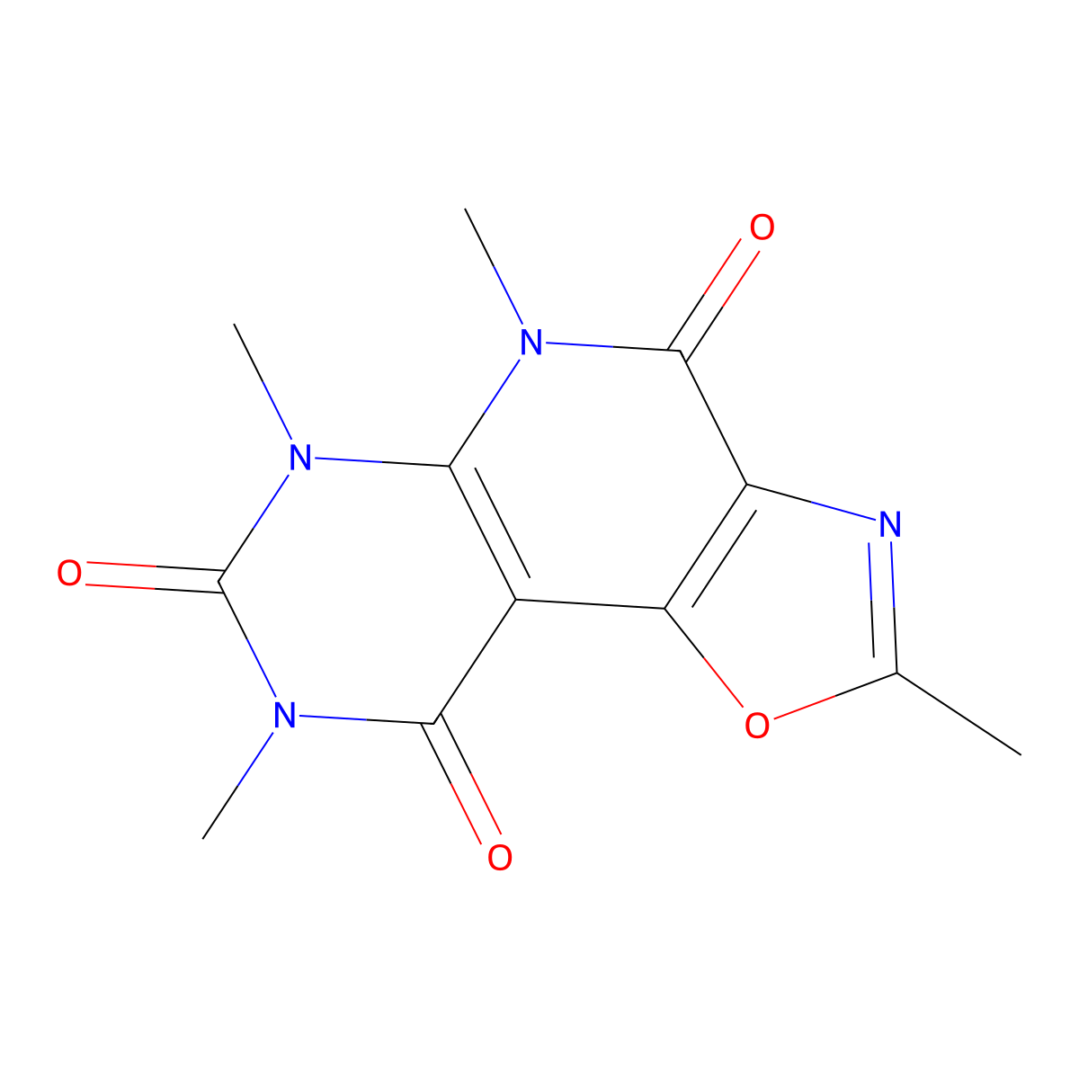 4,8,10,12-Tetramethyl-3-oxa-5,8,10,12-tetrazatricyclo[7.4.0.02,6]trideca-1(9),2(6),4-triene-7,11,13-trione molecular structure, CAS 256521-66-1
