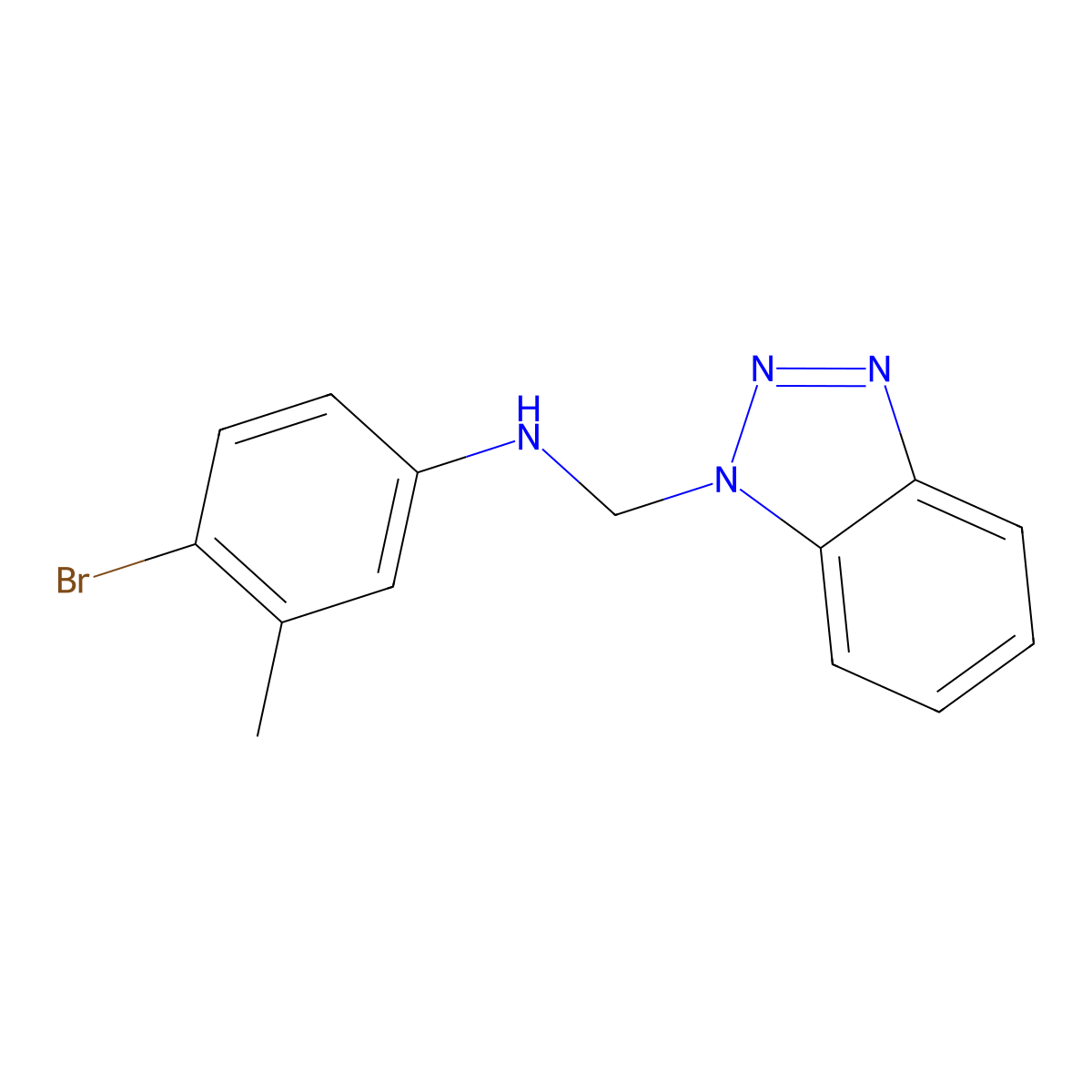 N-(1H-1,2,3-benzotriazol-1-ylmethyl)-4-bromo-3-methylaniline molecular structure, CAS 256521-68-3