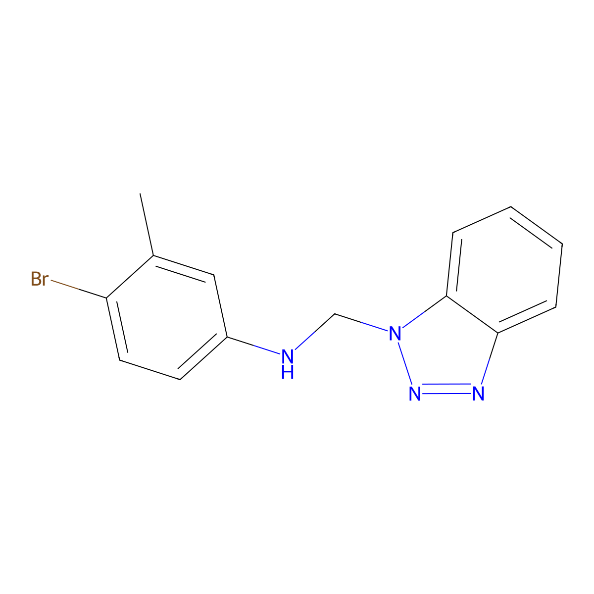 N-(1H-1,2,3-benzotriazol-1-ylmethyl)-4-bromo-3-methylaniline molecular structure, CAS 256521-68-3