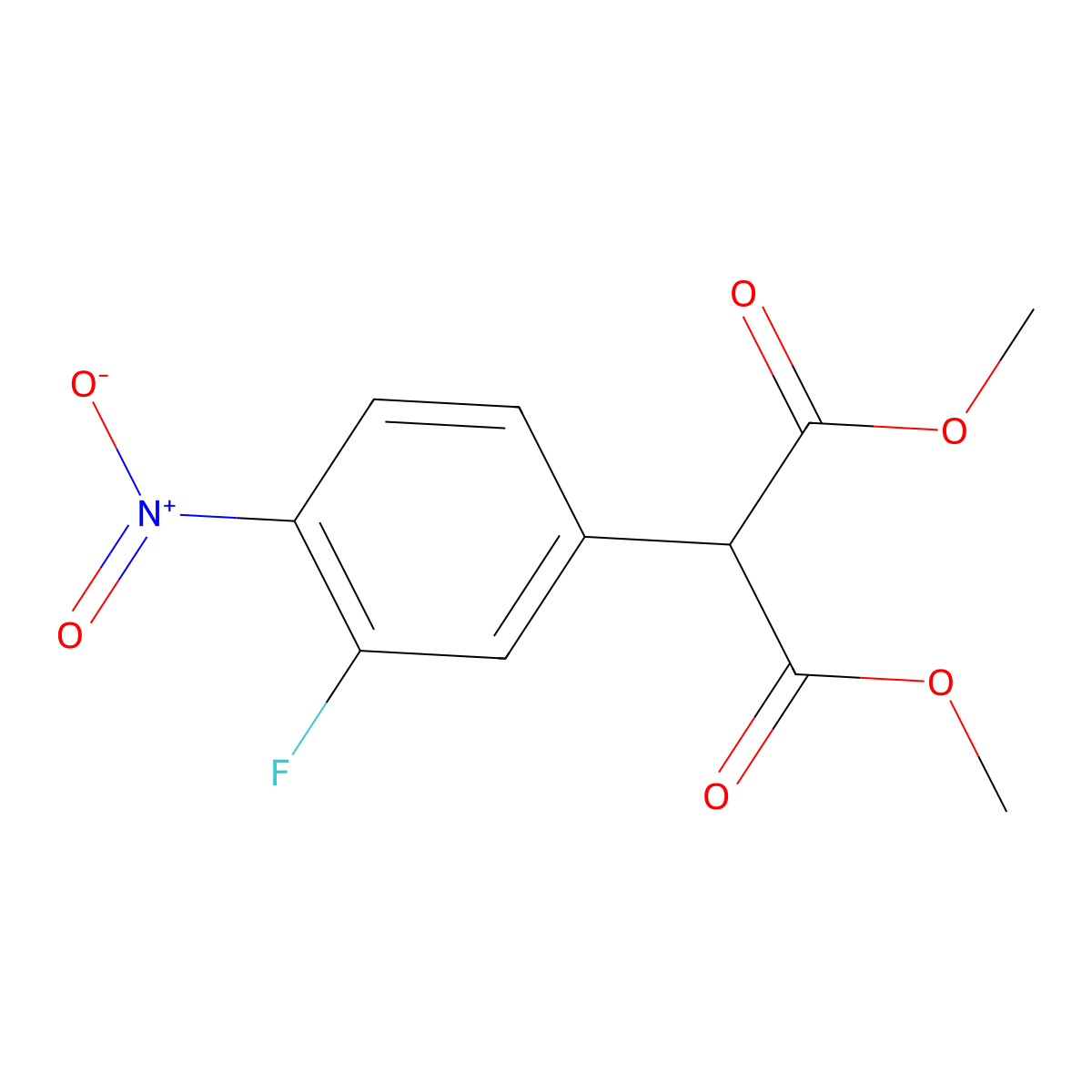 Dimethyl 2-(3-fluoro-4-nitrophenyl)malonate molecular structure, CAS 256523-74-7