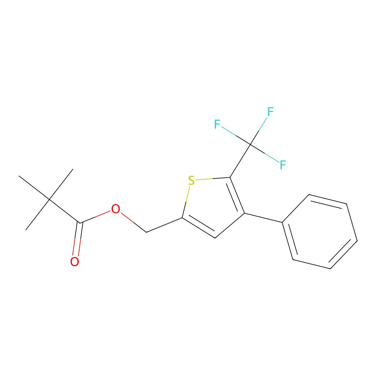 [4-Phenyl-5-(trifluoromethyl)-2-thienyl]methyl pivalate molecular structure, CAS 256525-65-2