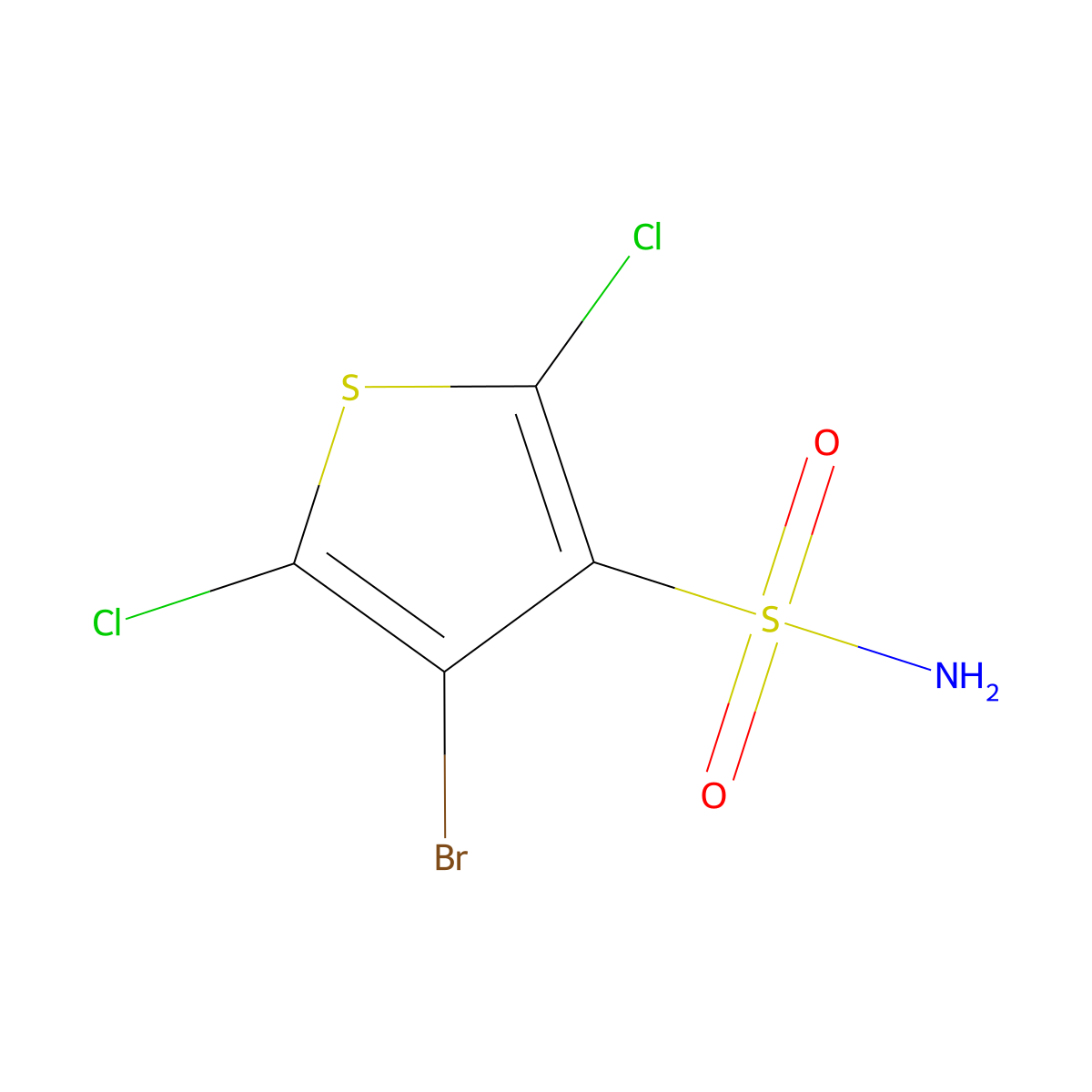 4-Bromo-2,5-dichloro-thiophene-3-sulfonamide molecular structure, CAS 256525-69-6