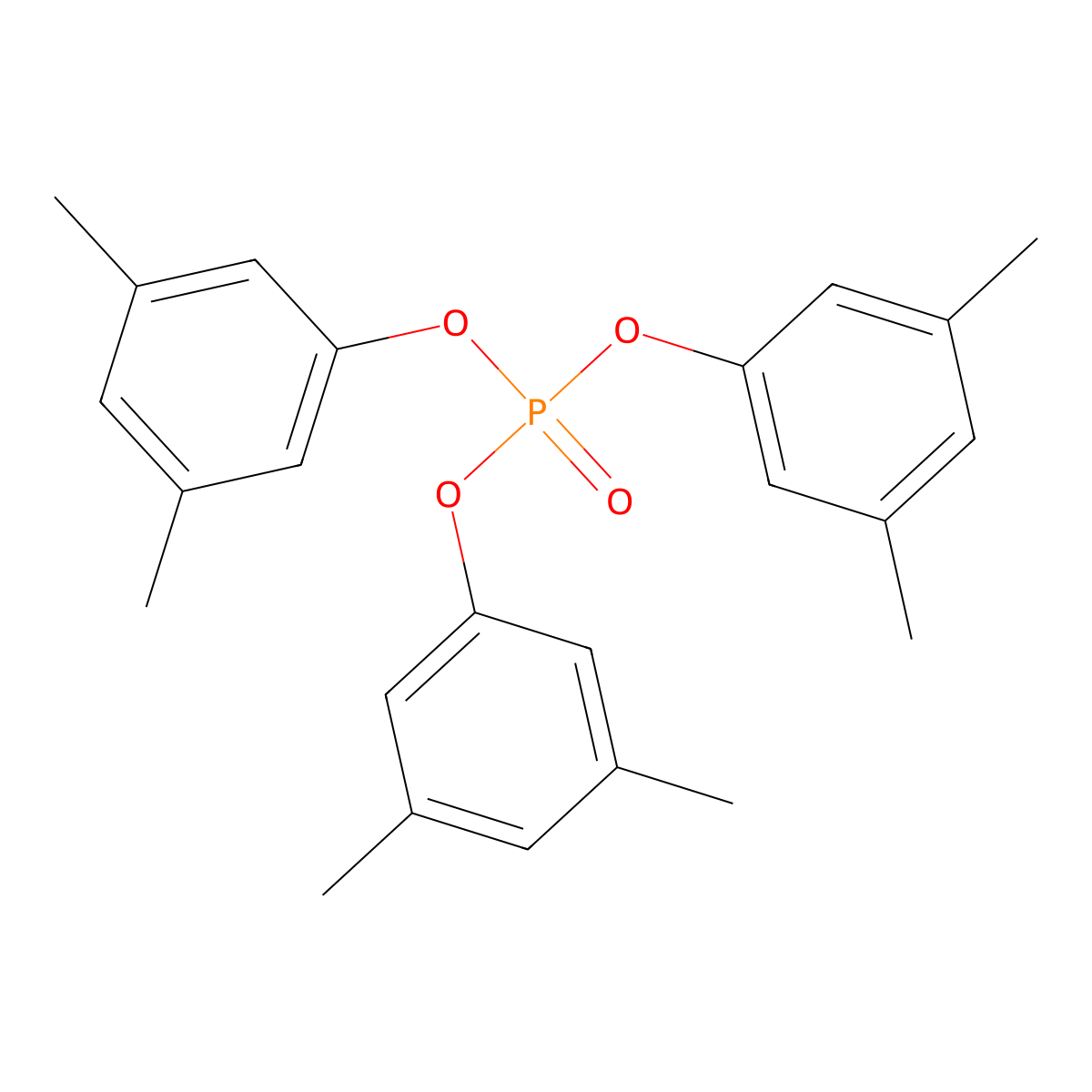 Tris(3,5-xylenyl)phosphate molecular structure, CAS 25653-16-1