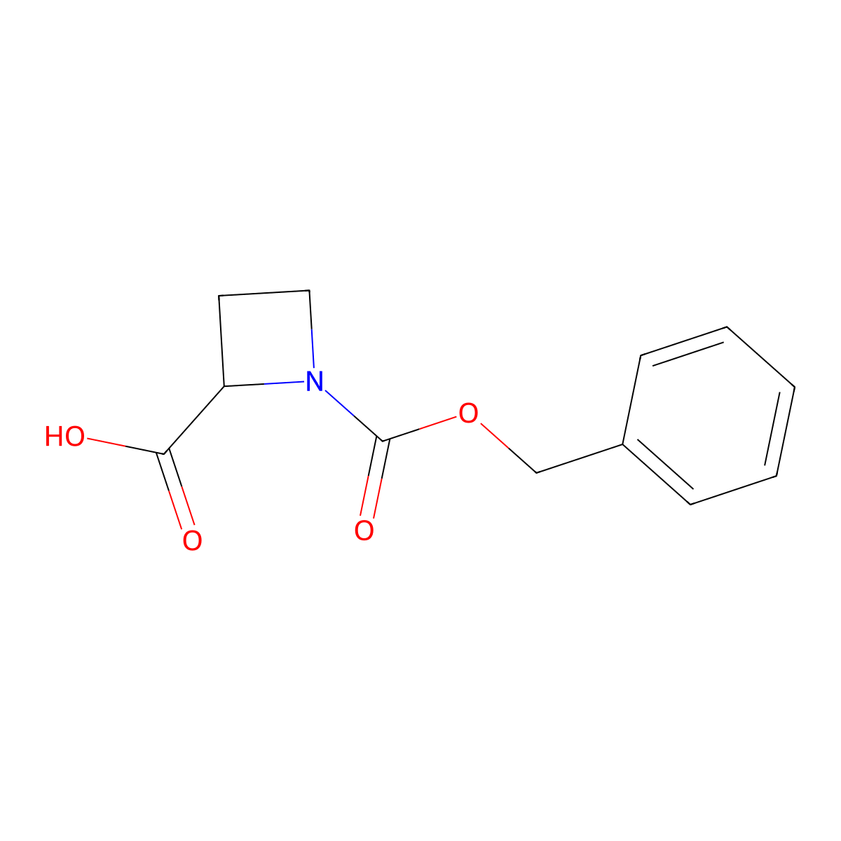 (R)-1-((Benzyloxy)carbonyl)azetidine-2-carboxylic acid molecular structure, CAS 25654-51-7