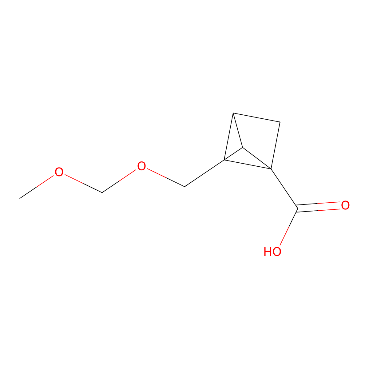 2-(Methoxymethoxymethyl)bicyclo[1.1.1]pentane-1-carboxylic acid molecular structure, CAS 2565585-97-7