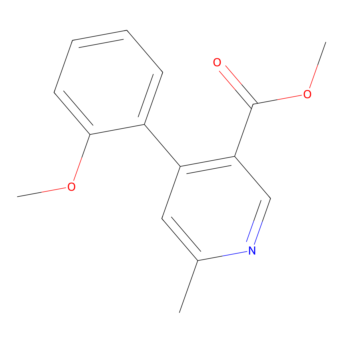 Methyl 4-(2-methoxyphenyl)-6-methylnicotinate molecular structure, CAS 2565642-90-0