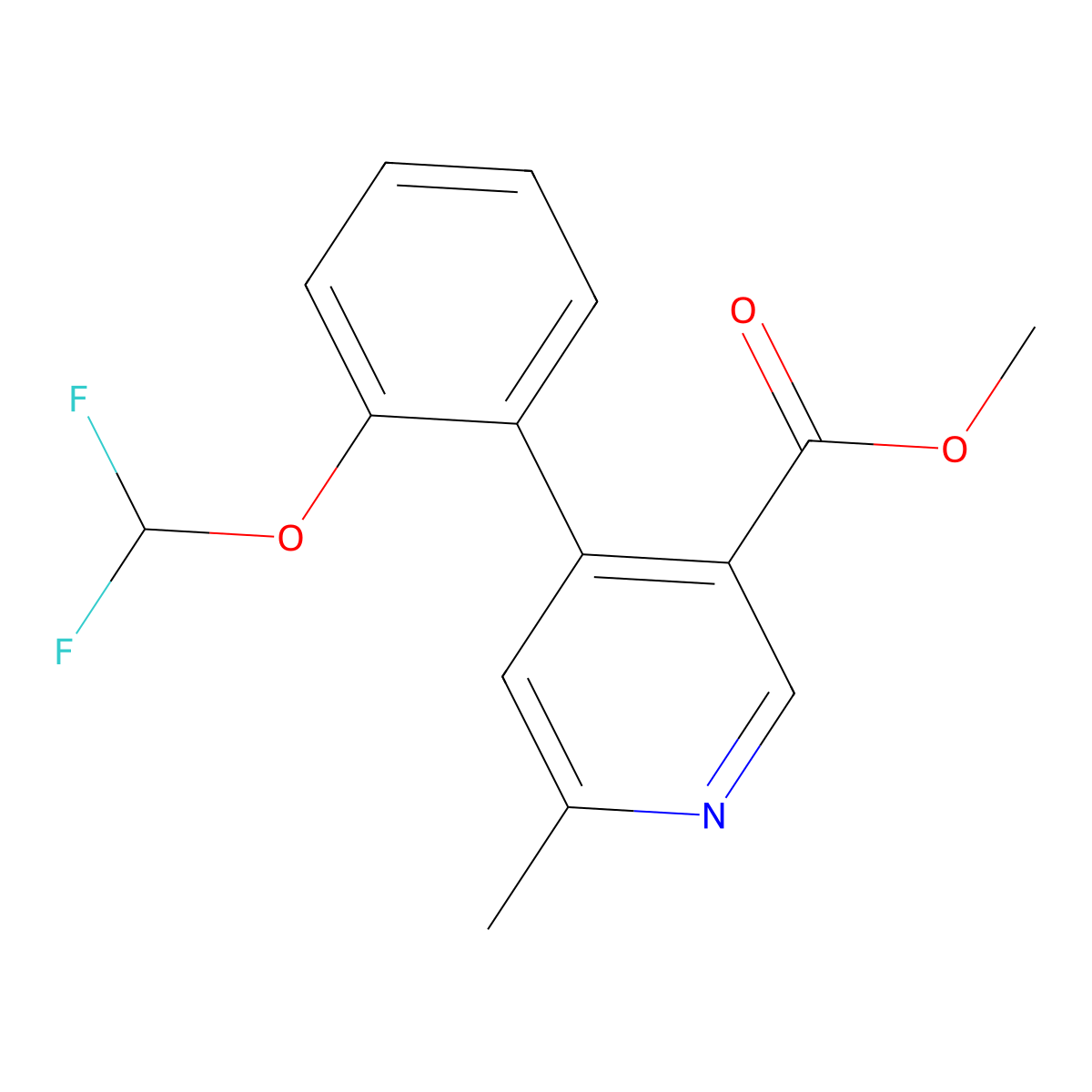 Methyl 4-[2-(difluoromethoxy)phenyl]-6-methyl-3-pyridinecarboxylate molecular structure, CAS 2565642-95-5