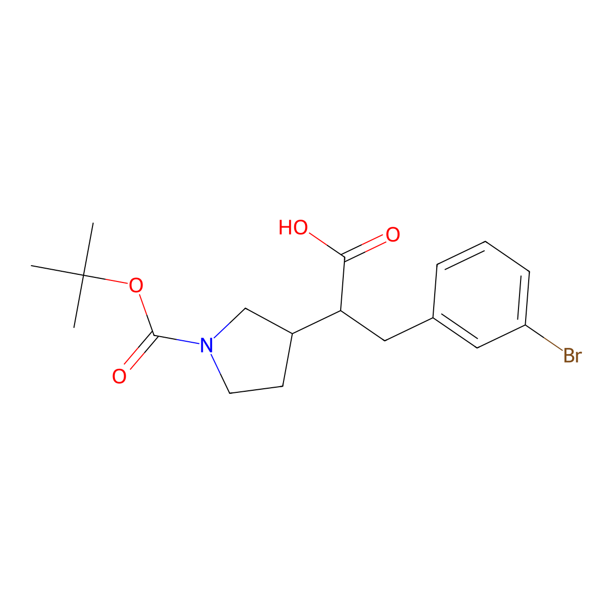 (S)-3-(3-Bromophenyl)-2-[(R)-1-Boc-3-pyrrolidinyl]propanoic Acid molecular structure, CAS 2565657-49-8