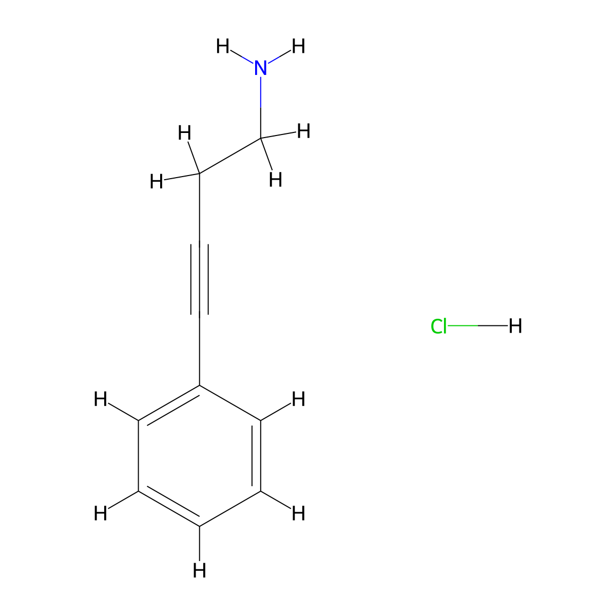 4-Phenylbut-3-yn-1-amine hydrochloride molecular structure, CAS 2565662-60-2