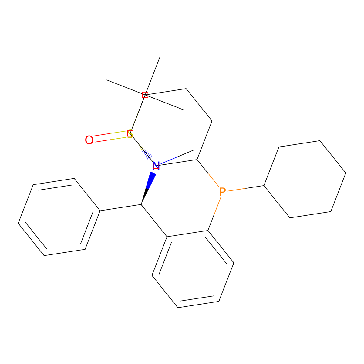 (R)-N-((R)-(2-(Dicyclohexylphosphino)phenyl)(phenyl)methyl)-N,2-dimethylpropane-2-sulfinamide molecular structure, CAS 2565792-19-8