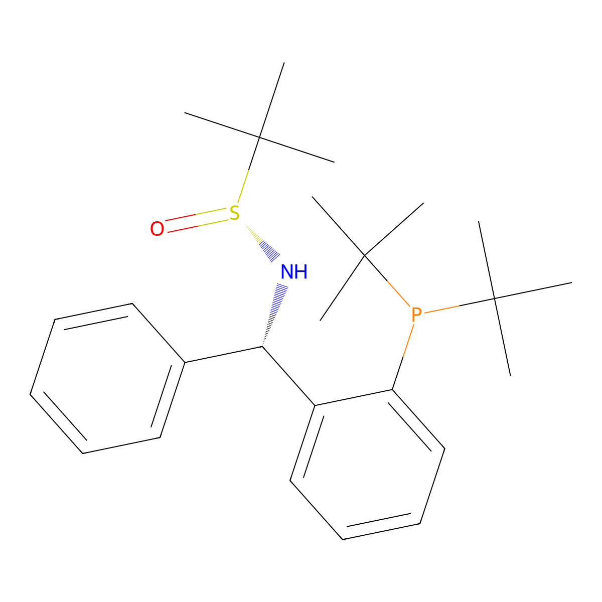 (R)-N-((S)-(2-(Di-tert-butylphosphino)phenyl)(phenyl)methyl)-2-methylpropane-2-sulfinamide molecular structure, CAS 2565792-23-4