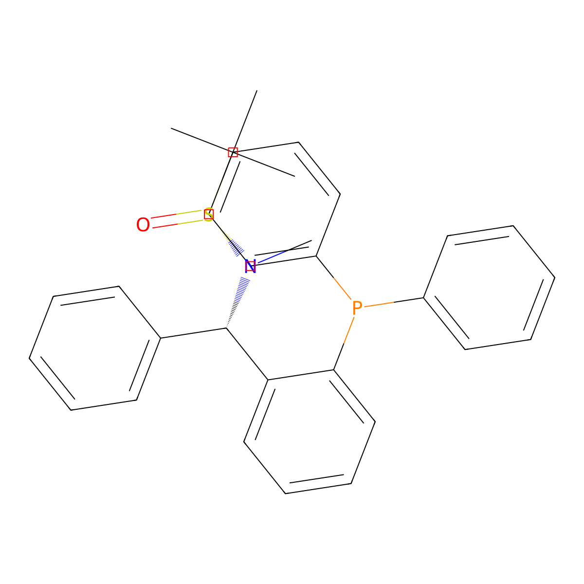 (R)-N-((S)-(2-(Diphenylphosphino)phenyl)(phenyl)methyl)-N,2-dimethylpropane-2-sulfinamide molecular structure, CAS 2565792-25-6