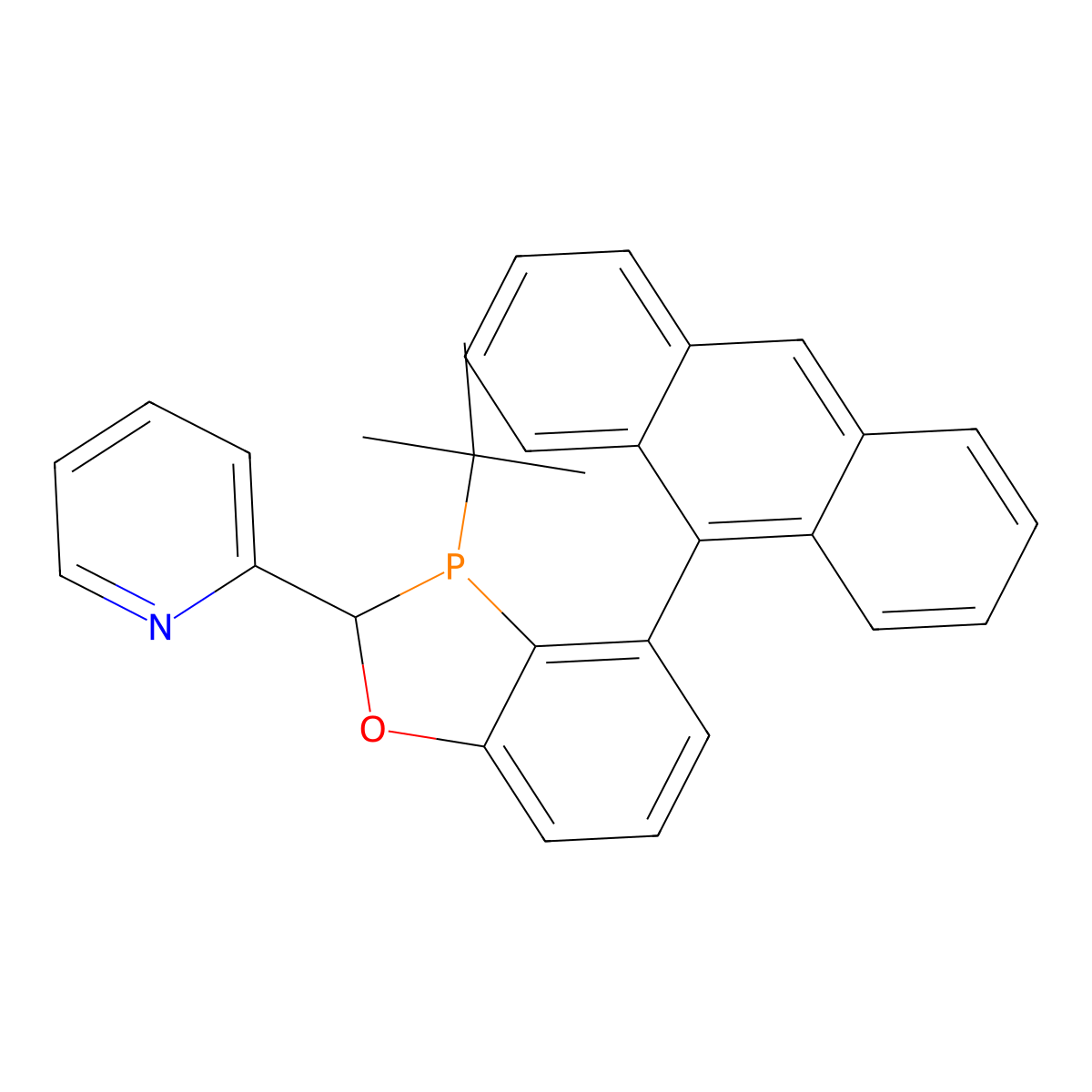 2-((2S,3S)-4-(Anthracen-9-yl)-3-(tert-butyl)-2,3-dihydrobenzo[d][1,3]oxaphosphol-2-yl)pyridine molecular structure, CAS 2565792-34-7