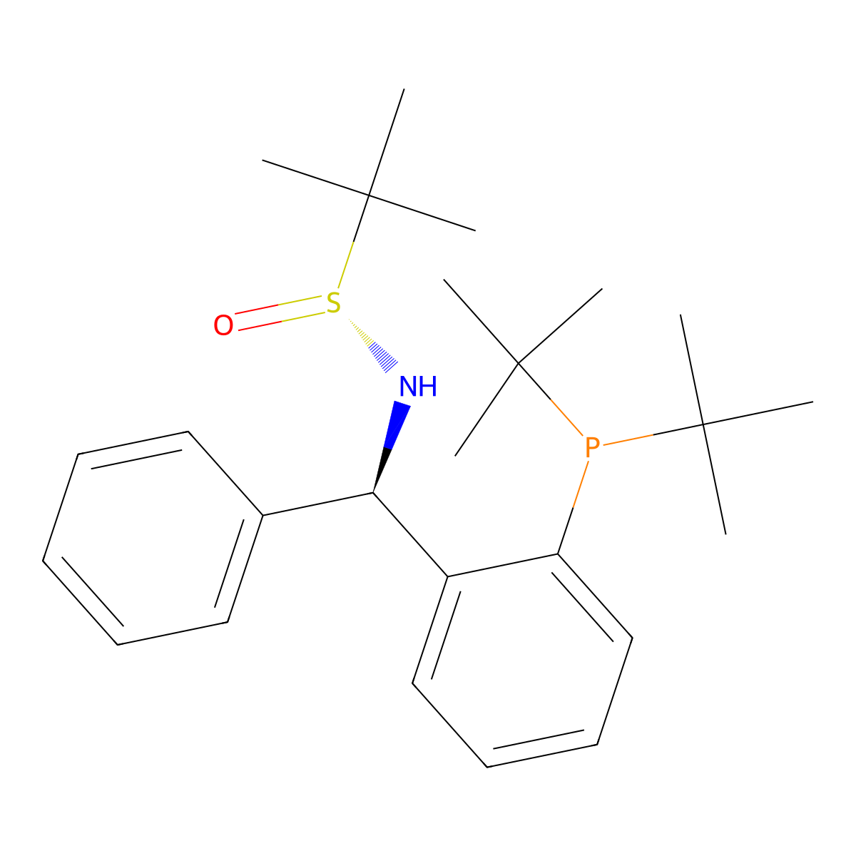 (R)-N-((R)-(2-(Di-tert-butylphosphino)phenyl)(phenyl)methyl)-2-methylpropane-2-sulfinamide molecular structure, CAS 2565792-40-5