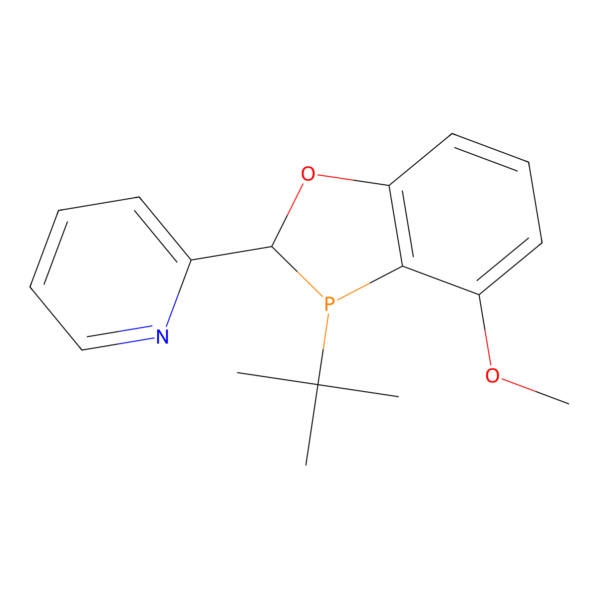 2-((2S,3S)-3-(tert-Butyl)-4-methoxy-2,3-dihydrobenzo[d][1,3]oxaphosphol-2-yl)pyridine molecular structure, CAS 2565792-52-9