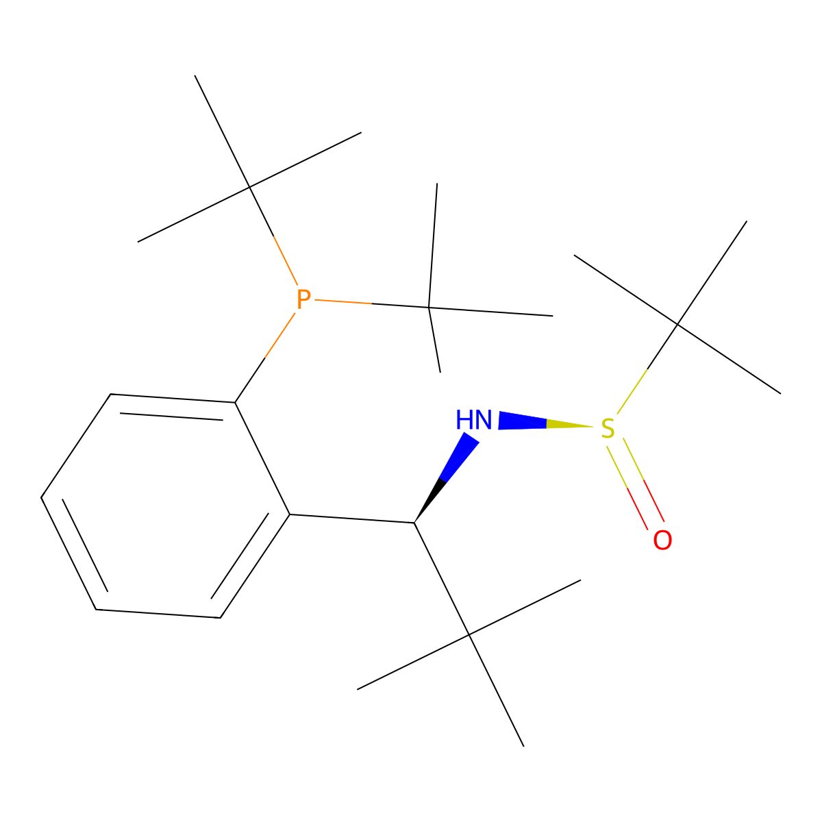 (R)-N-((S)-1-(2-(Di-tert-butylphosphanyl)phenyl)-2,2-dimethylpropyl)-2-methylpropane-2-sulfinamide molecular structure, CAS 2565792-66-5