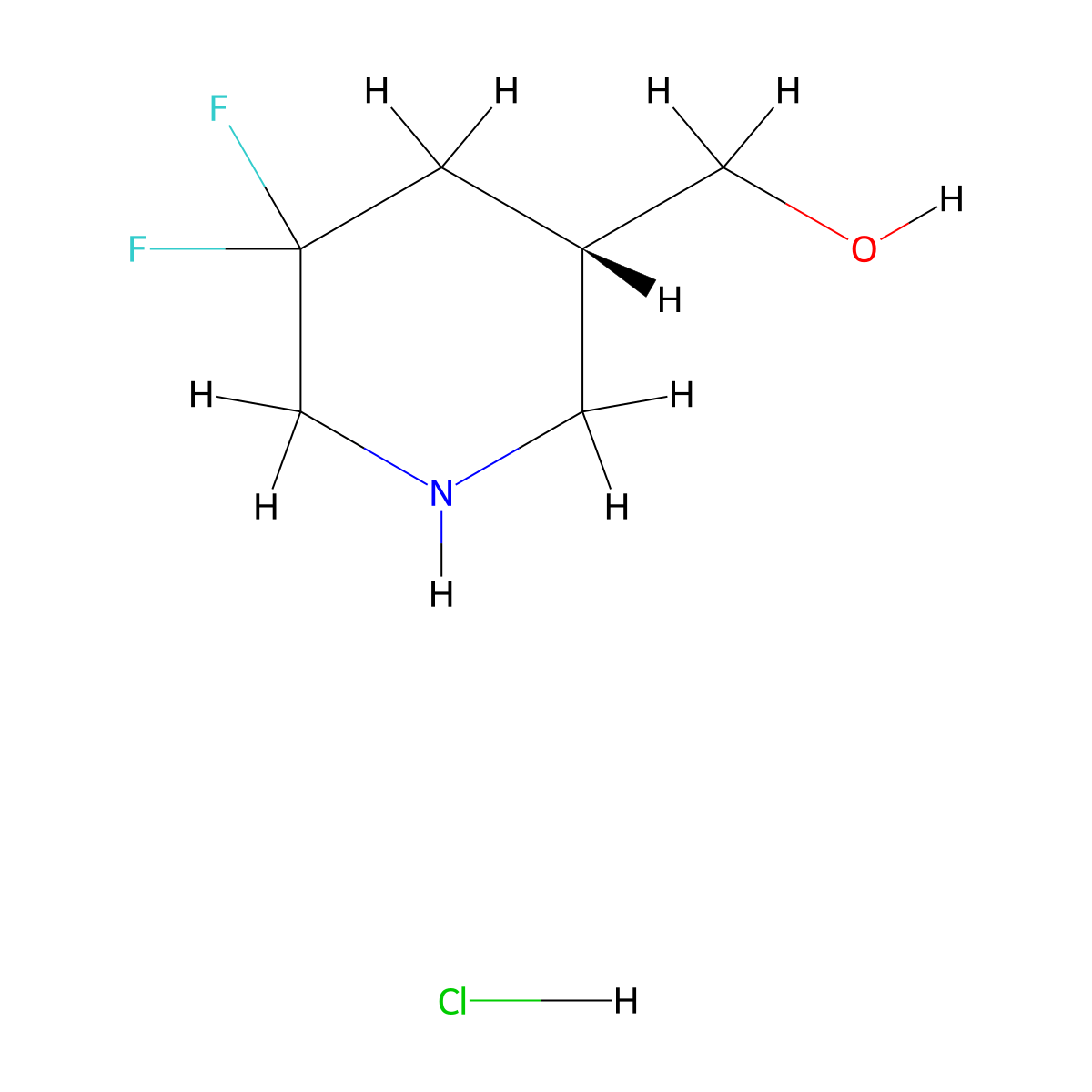 (S)-(5,5-Difluoropiperidin-3-yl)methanol hydrochloride molecular structure, CAS 2565803-44-1