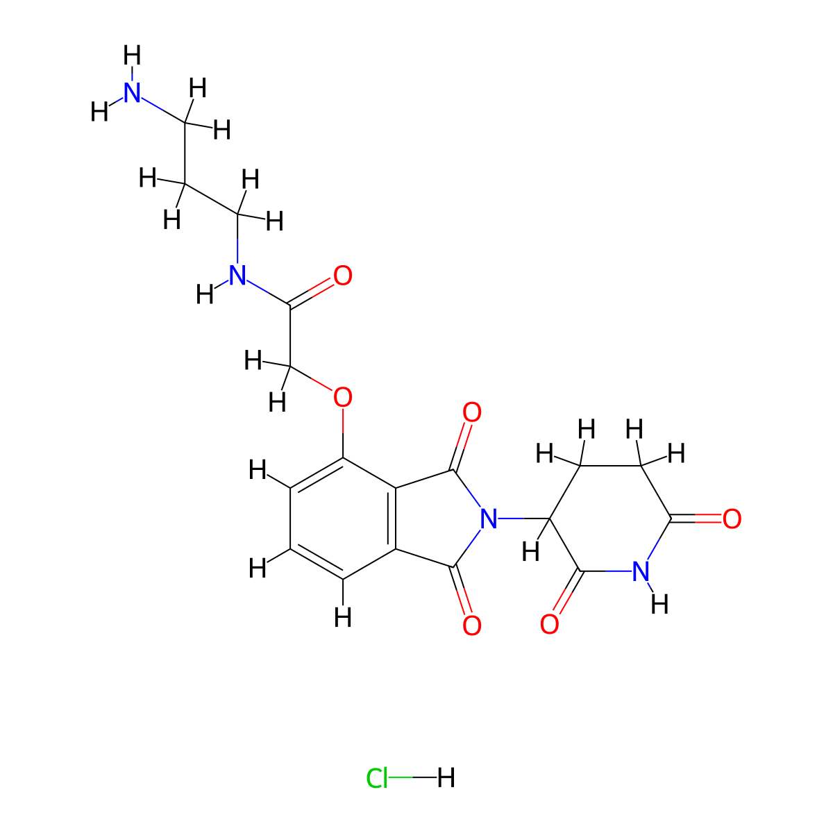 N-(3-aminopropyl)-2-((2-(2,6-dioxopiperidin-3-yl)-1,3-dioxoisoindolin-4-yl)oxy)acetamide hydrochloride molecular structure, CAS 2565805-08-3