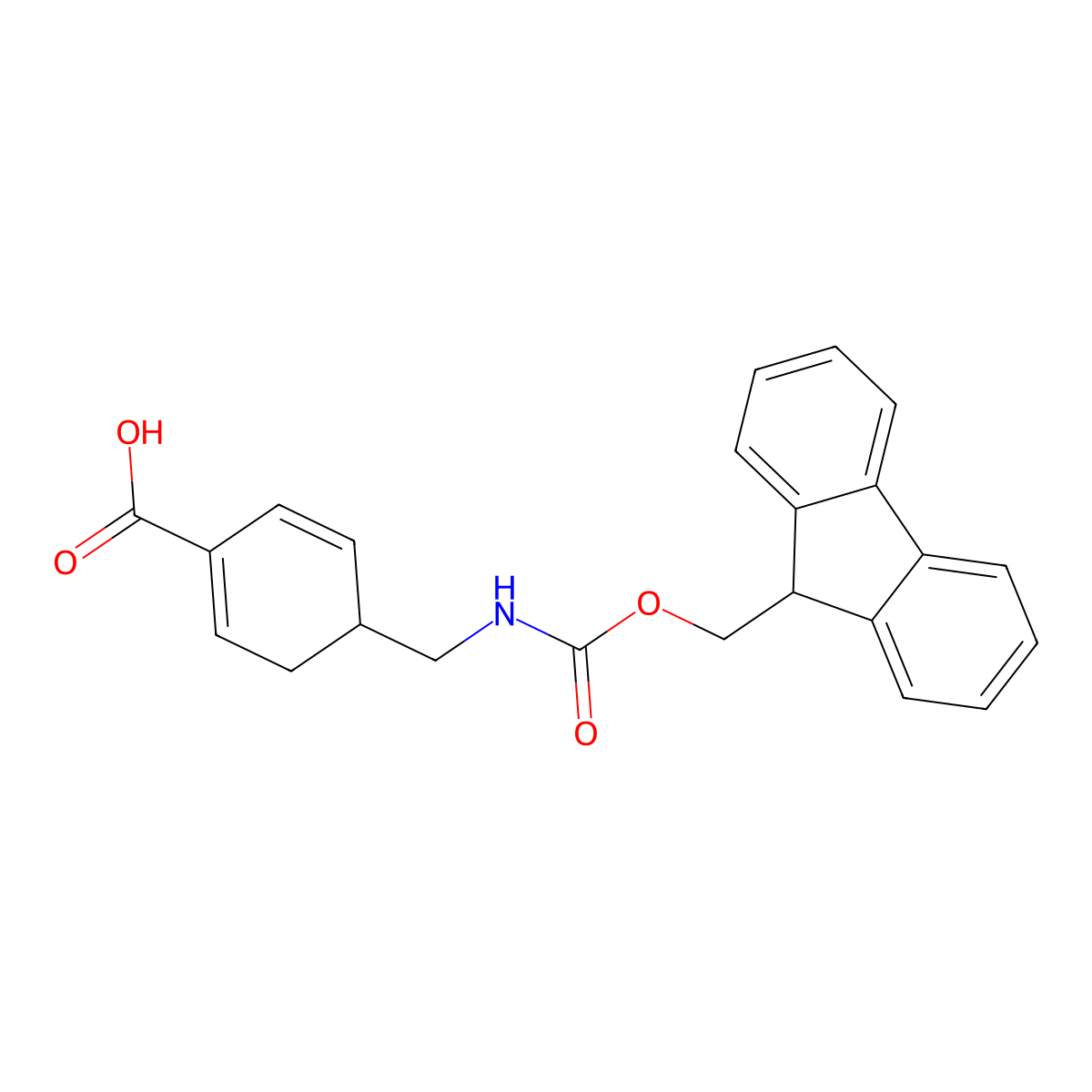 4-[(9H-Fluoren-9-ylmethoxycarbonylamino)-methyl]-cyclohexa-1,5-dienecarboxylic acid molecular structure, CAS 2565806-76-8