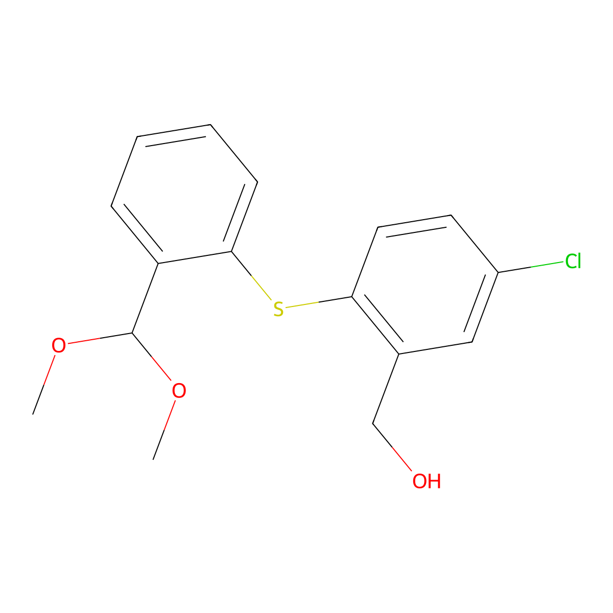 [5-Chloro-2-(2-dimethoxymethyl-phenylsulfanyl)-phenyl]-methanol molecular structure, CAS 2565807-40-9