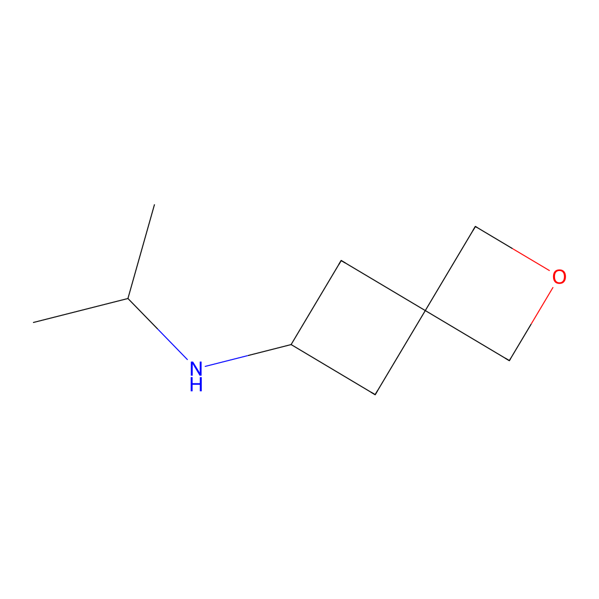 N-isopropyl-2-oxaspiro[3.3]heptan-6-amine molecular structure, CAS 2565807-76-1