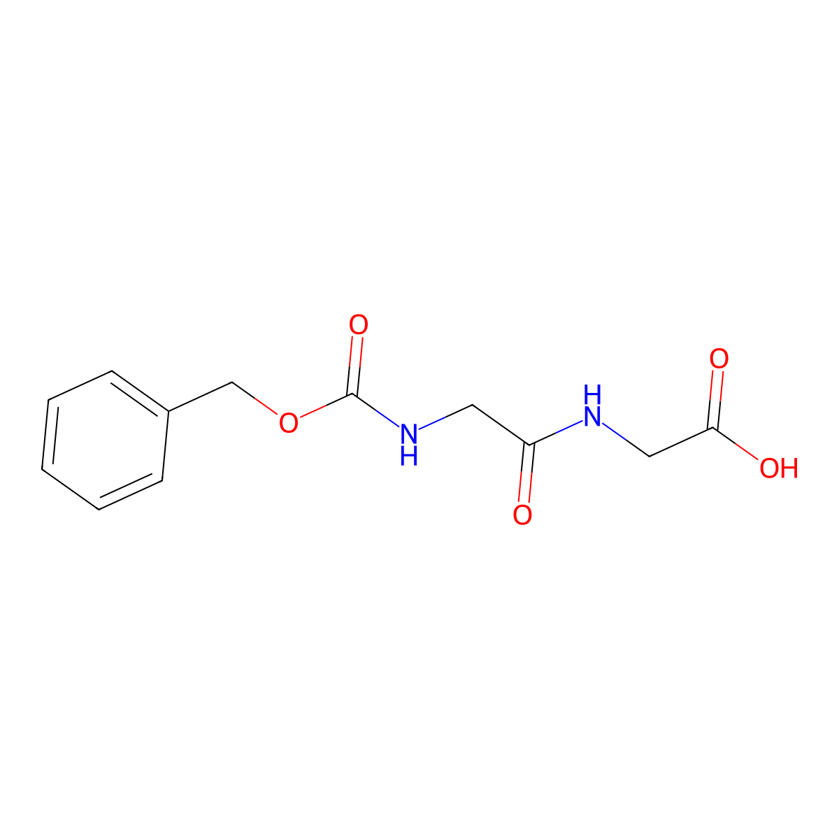 Carbobenzoxyglycylglycine molecular structure, CAS 2566-19-0