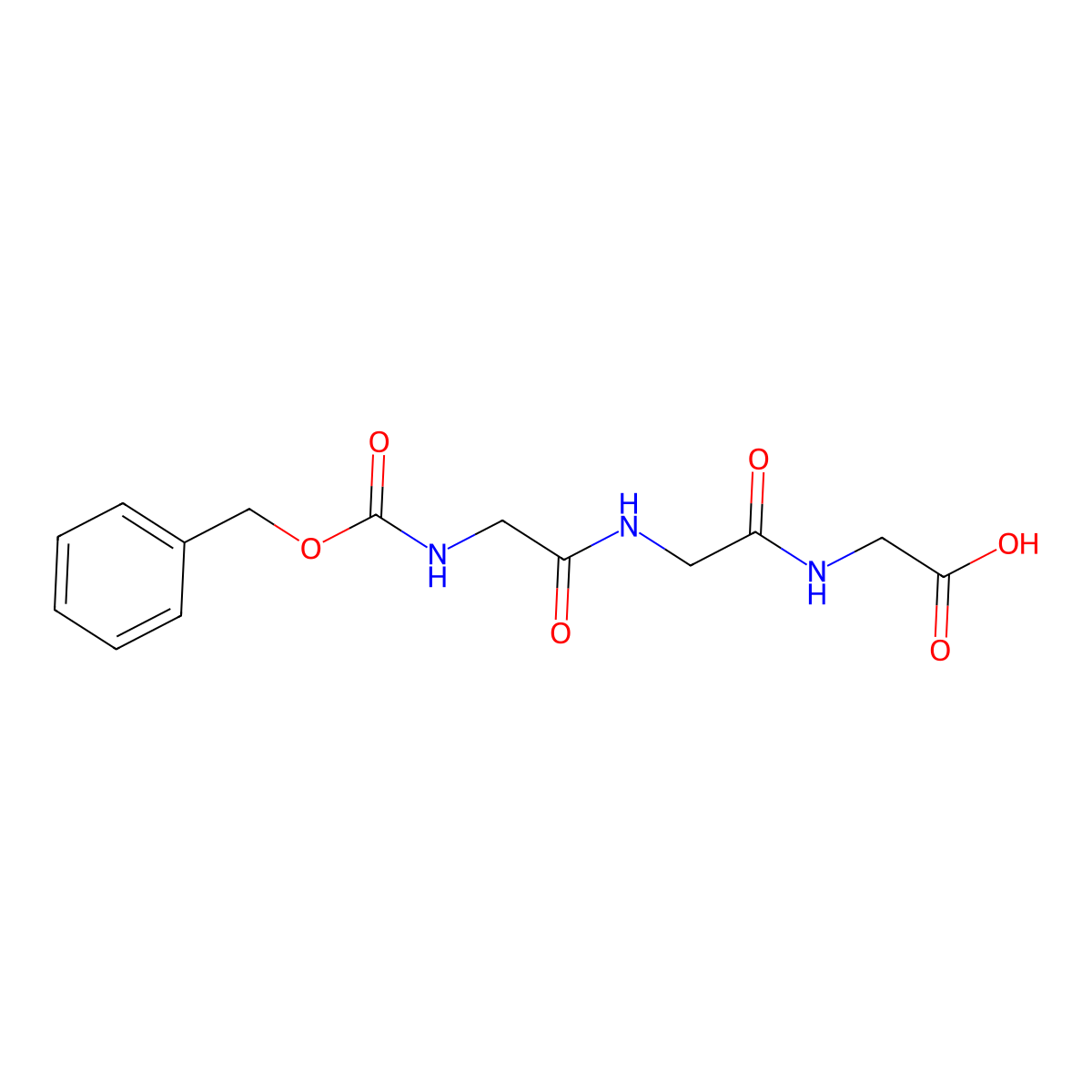 N-((Phenylmethoxy)carbonyl)glycylglycylglycine molecular structure, CAS 2566-20-3
