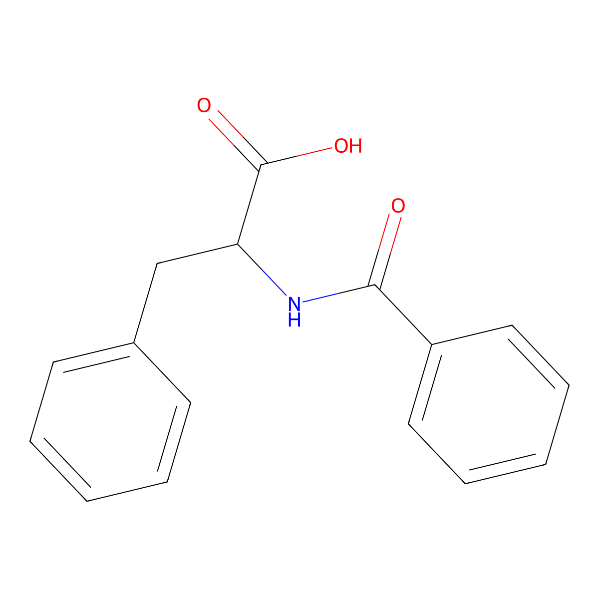 Benzoyl-L-phenylalanine molecular structure, CAS 2566-22-5