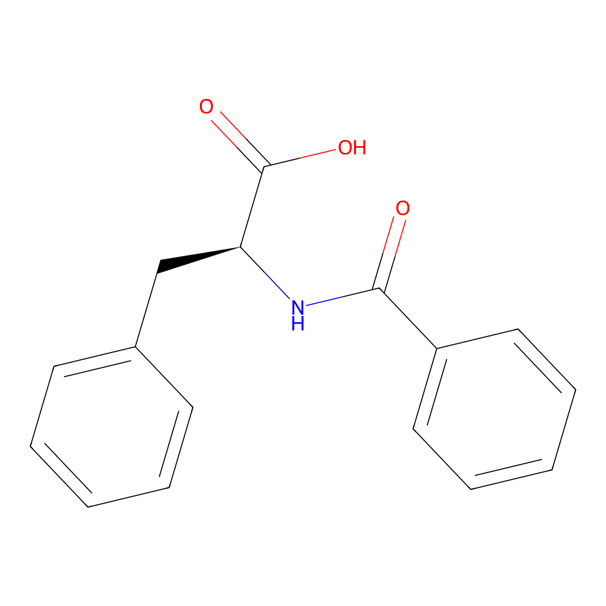 Benzoyl-L-phenylalanine molecular structure, CAS 2566-22-5