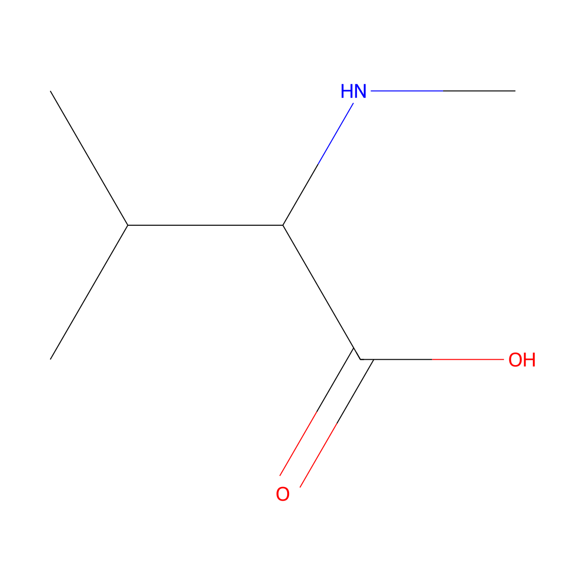 N-Methylvaline molecular structure, CAS 2566-32-7