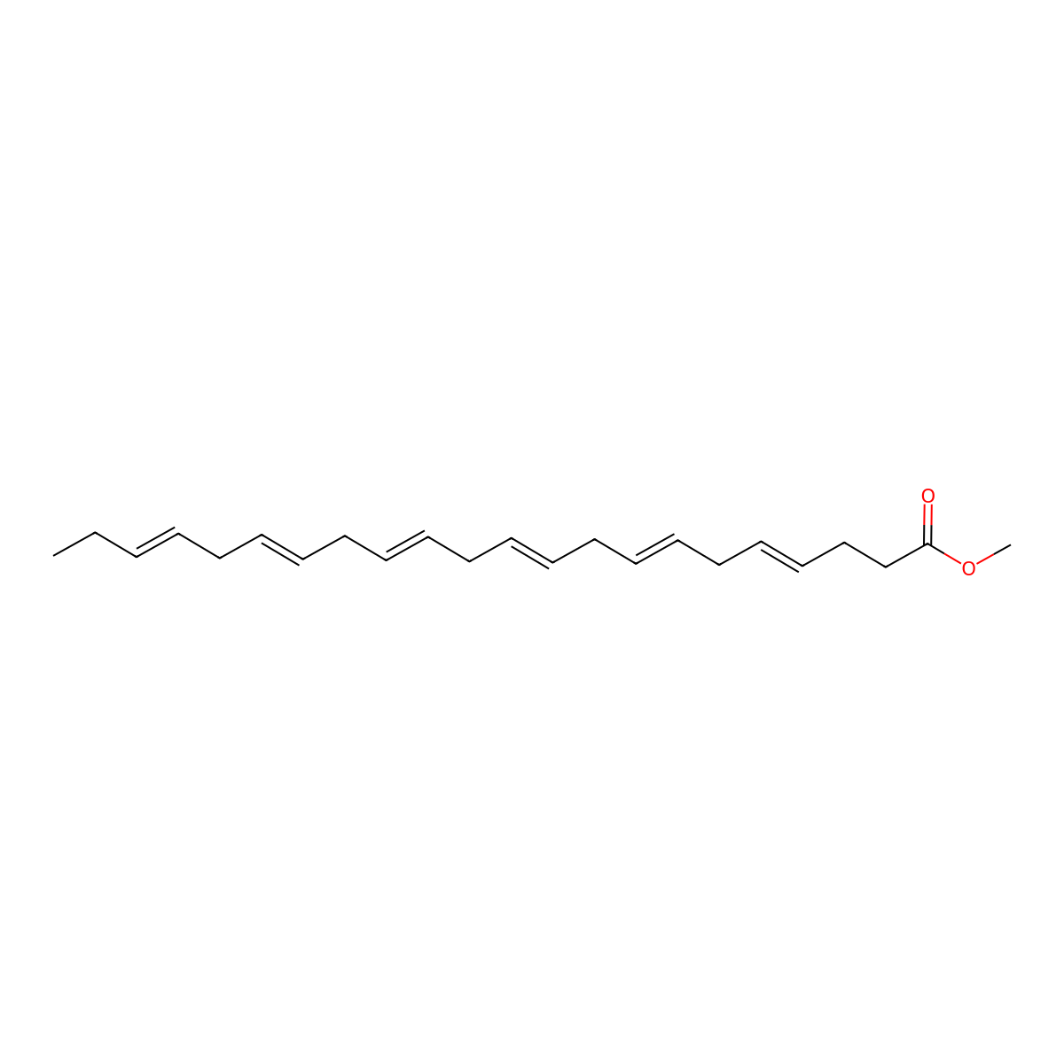 Docosahexaenoic acid methyl ester molecular structure, CAS 2566-90-7