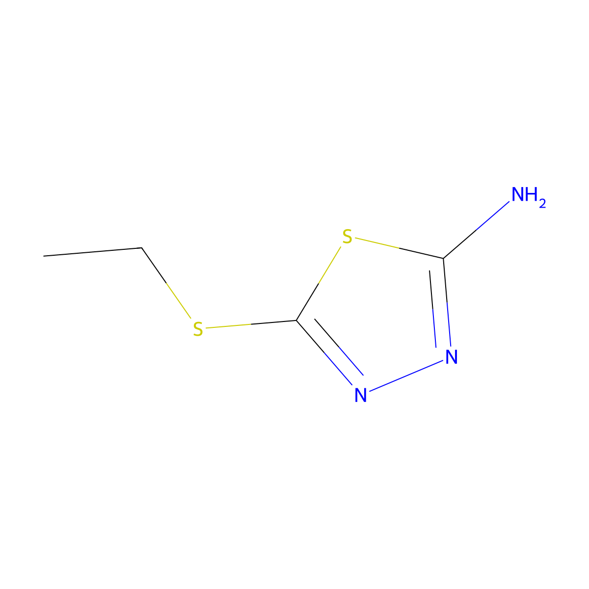 1,3,4-Thiadiazol-2-amine, 5-(ethylthio)- molecular structure, CAS 25660-70-2