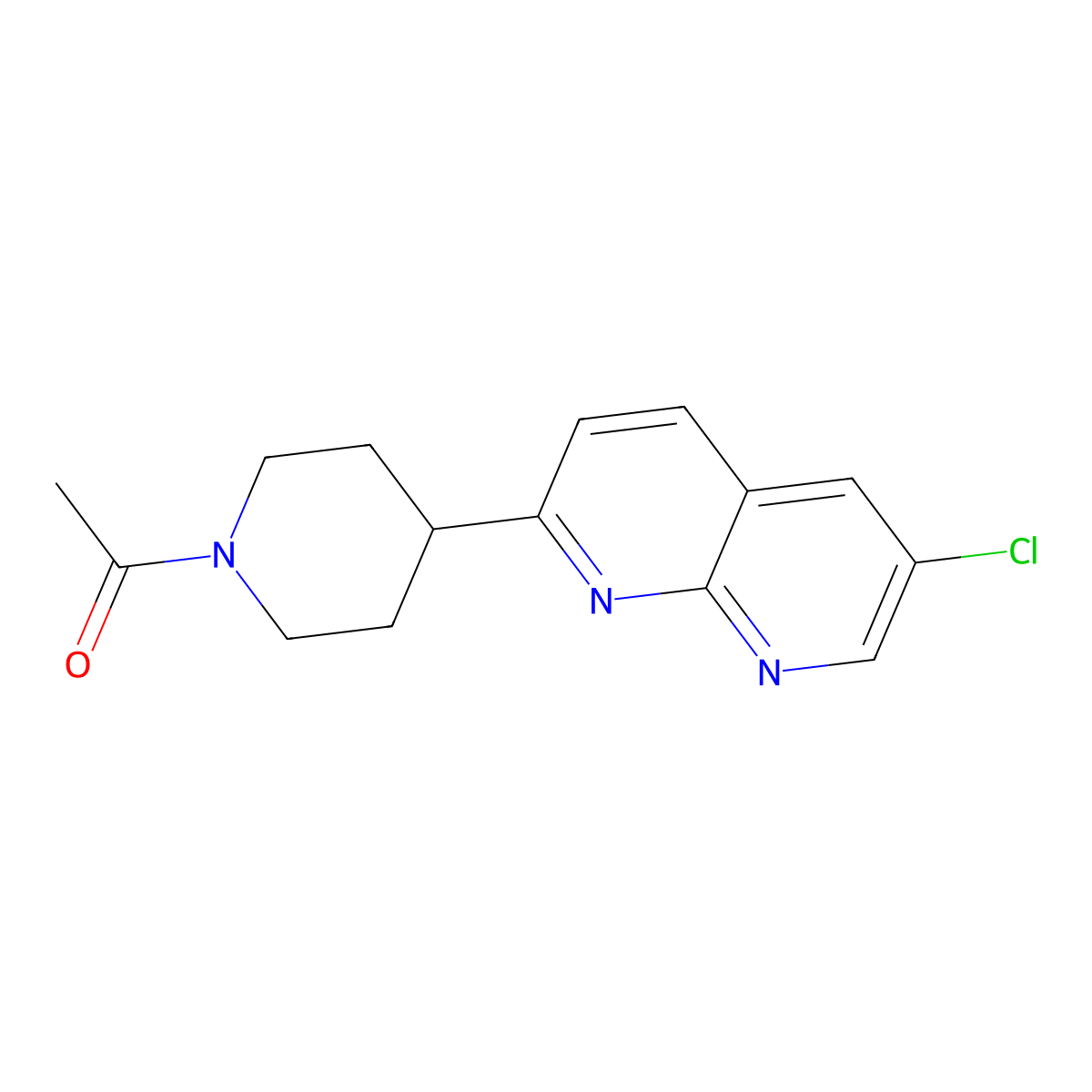1-[4-(6-Chloro-1,8-naphthyridin-2-yl)piperidin-1-yl]ethan-1-one molecular structure, CAS 2566032-85-5