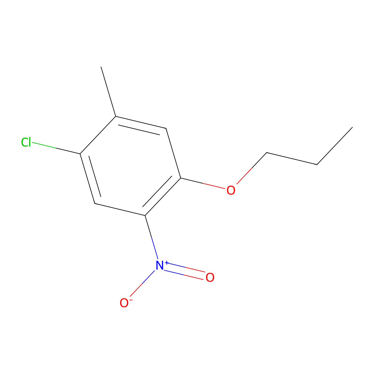 1-Chloro-2-methyl-5-nitro-4-propoxybenzene molecular structure, CAS 2566169-99-9