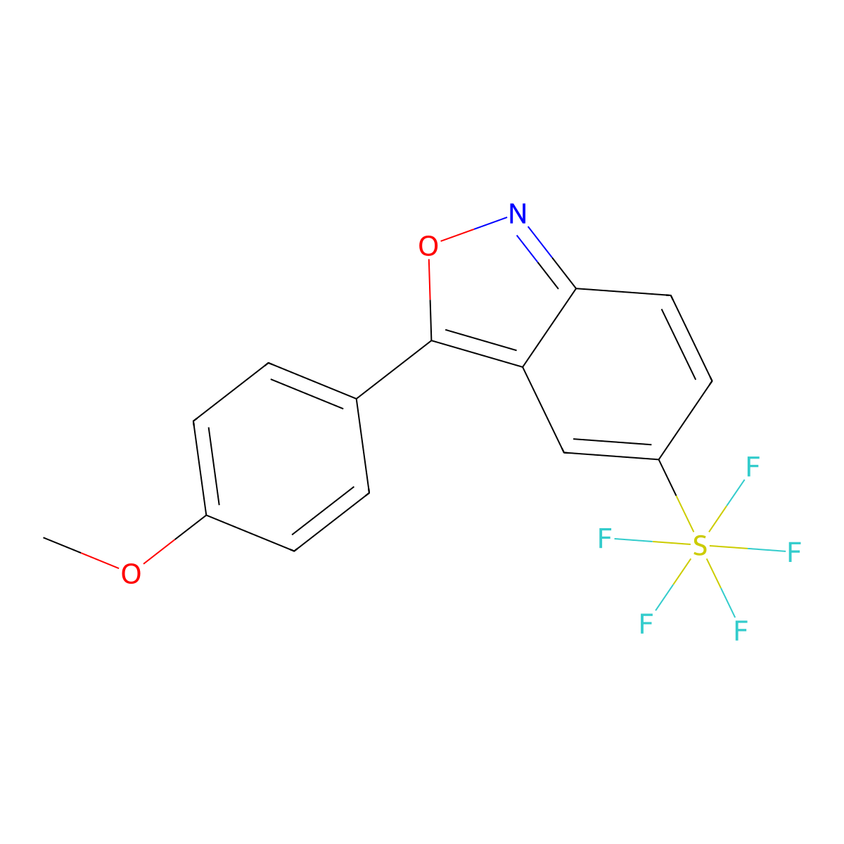 3-(4-Methoxyphenyl)-5-(pentafluorosulfanyl)benzo[c]isoxazole molecular structure, CAS 2566171-35-3